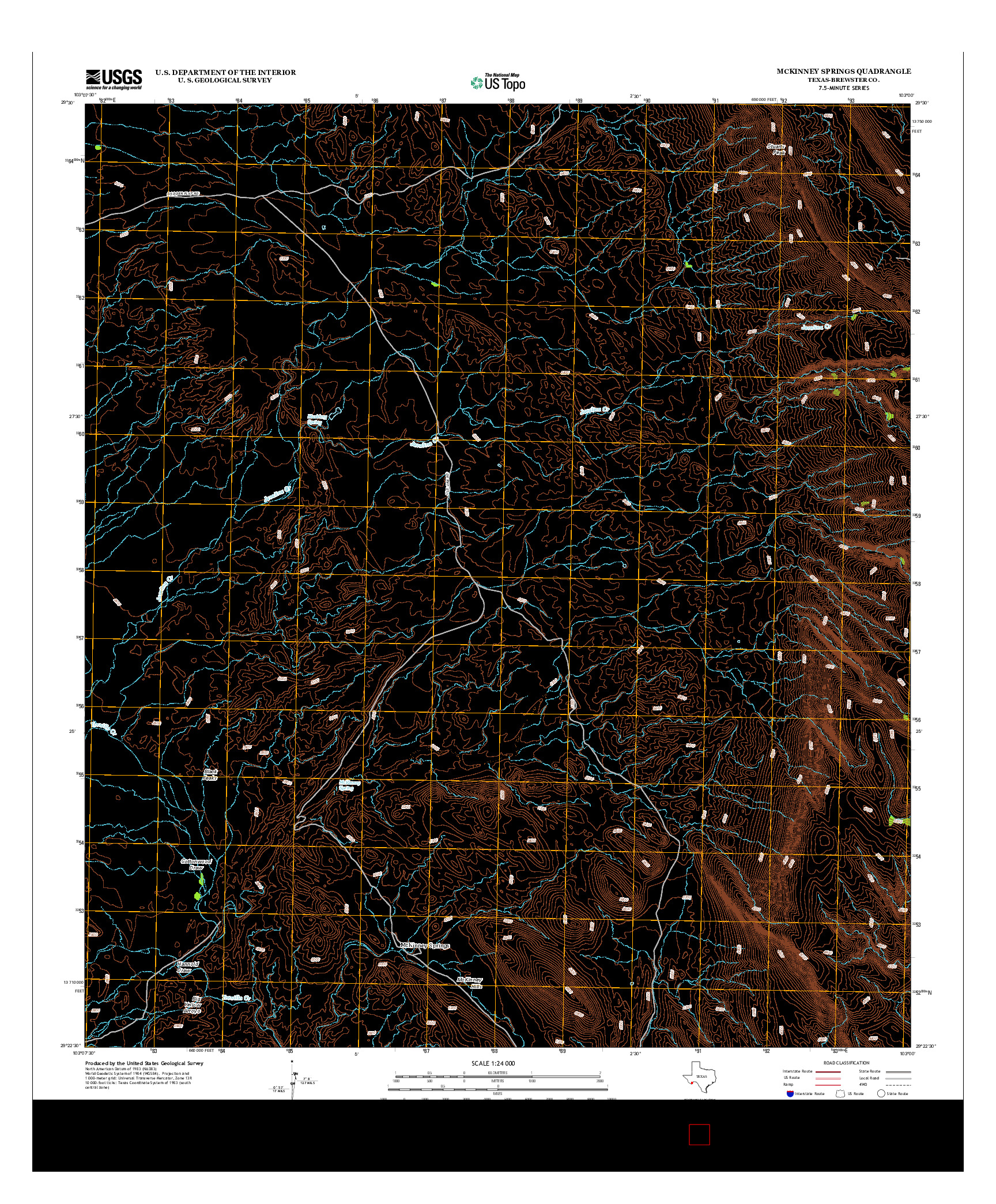 USGS US TOPO 7.5-MINUTE MAP FOR MCKINNEY SPRINGS, TX 2012