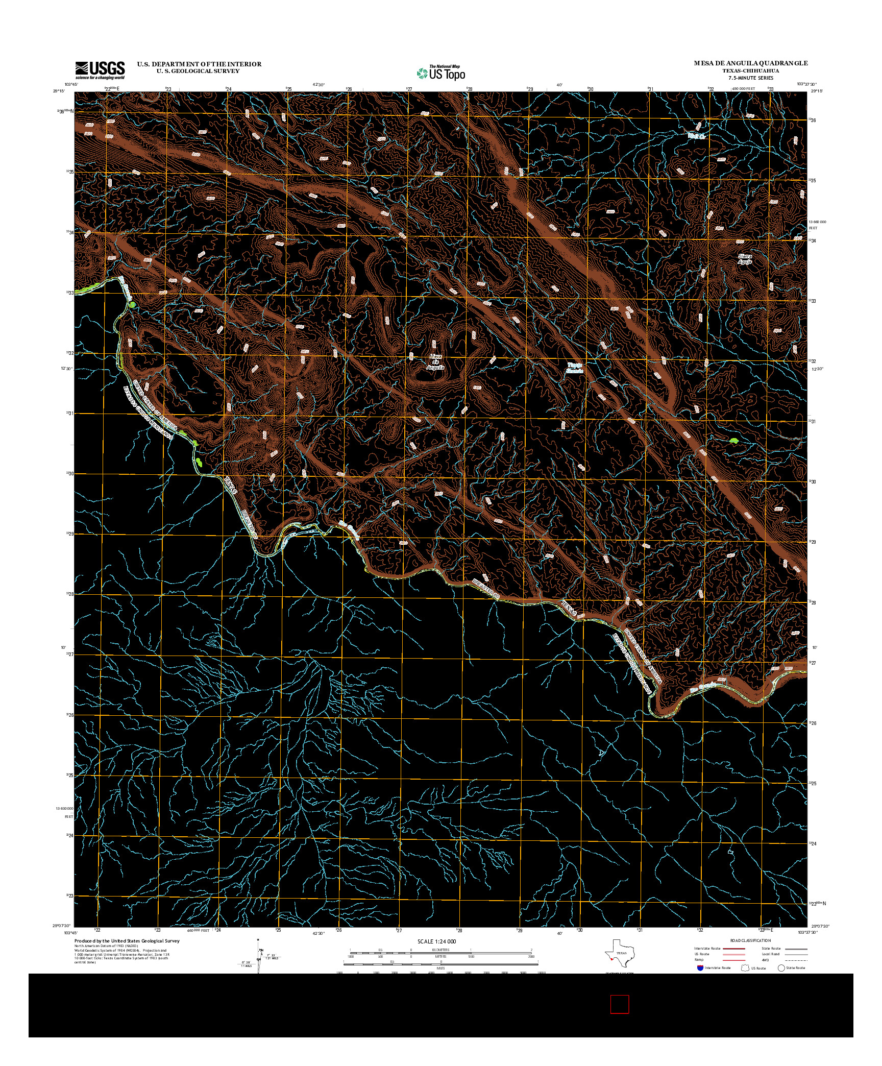 USGS US TOPO 7.5-MINUTE MAP FOR MESA DE ANGUILA, TX-CHH 2012