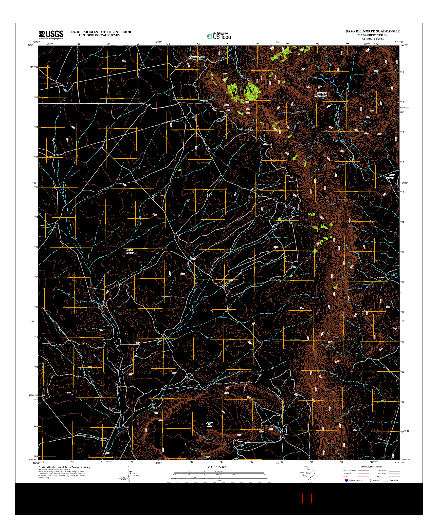 USGS US TOPO 7.5-MINUTE MAP FOR PASO DEL NORTE, TX 2012