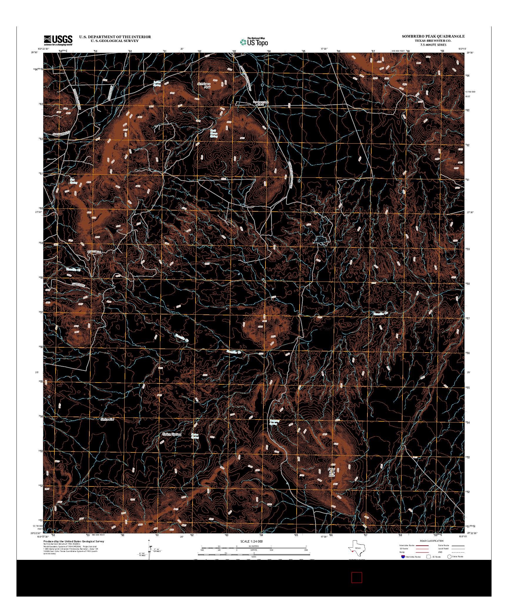 USGS US TOPO 7.5-MINUTE MAP FOR SOMBRERO PEAK, TX 2012