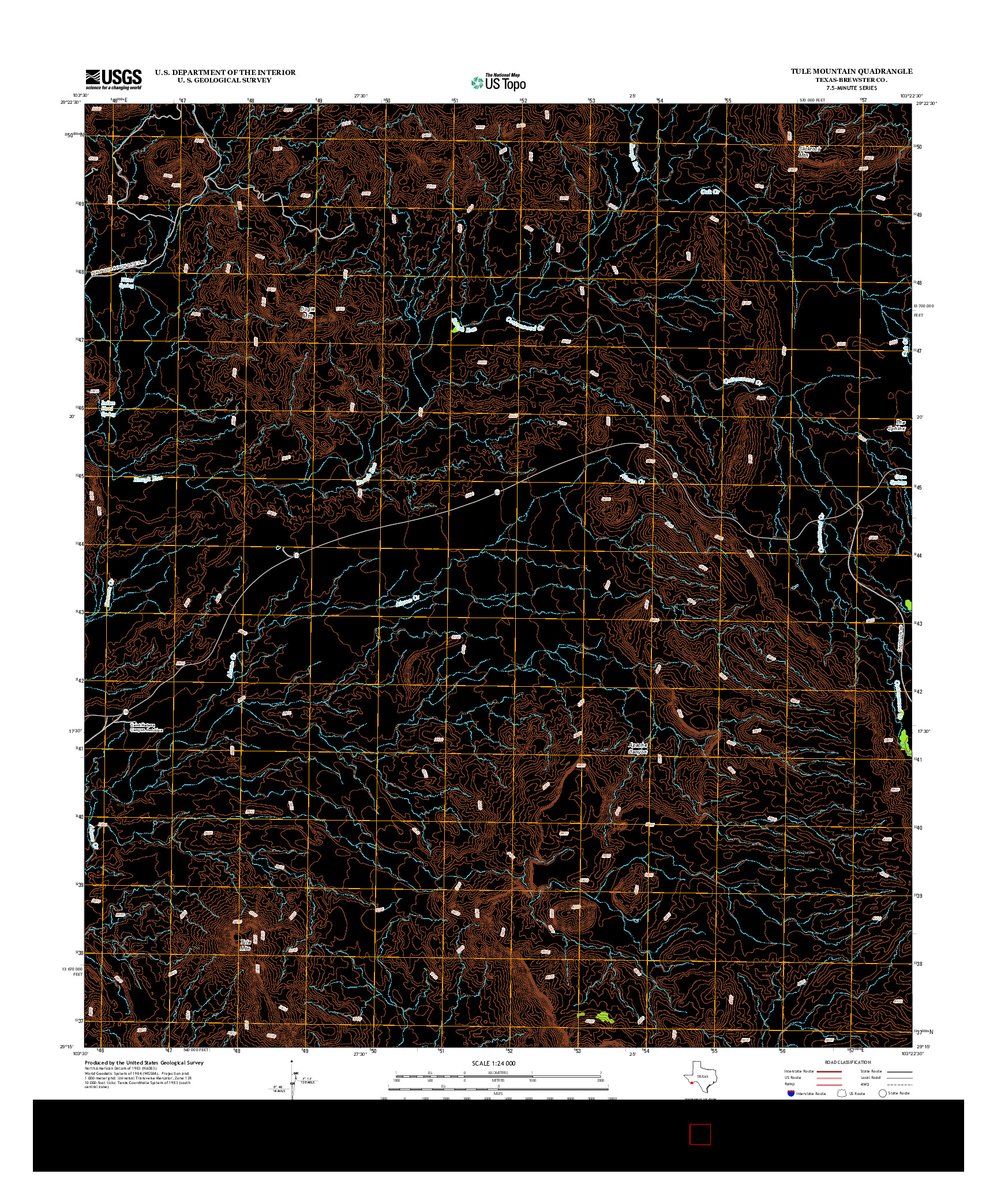 USGS US TOPO 7.5-MINUTE MAP FOR TULE MOUNTAIN, TX 2012