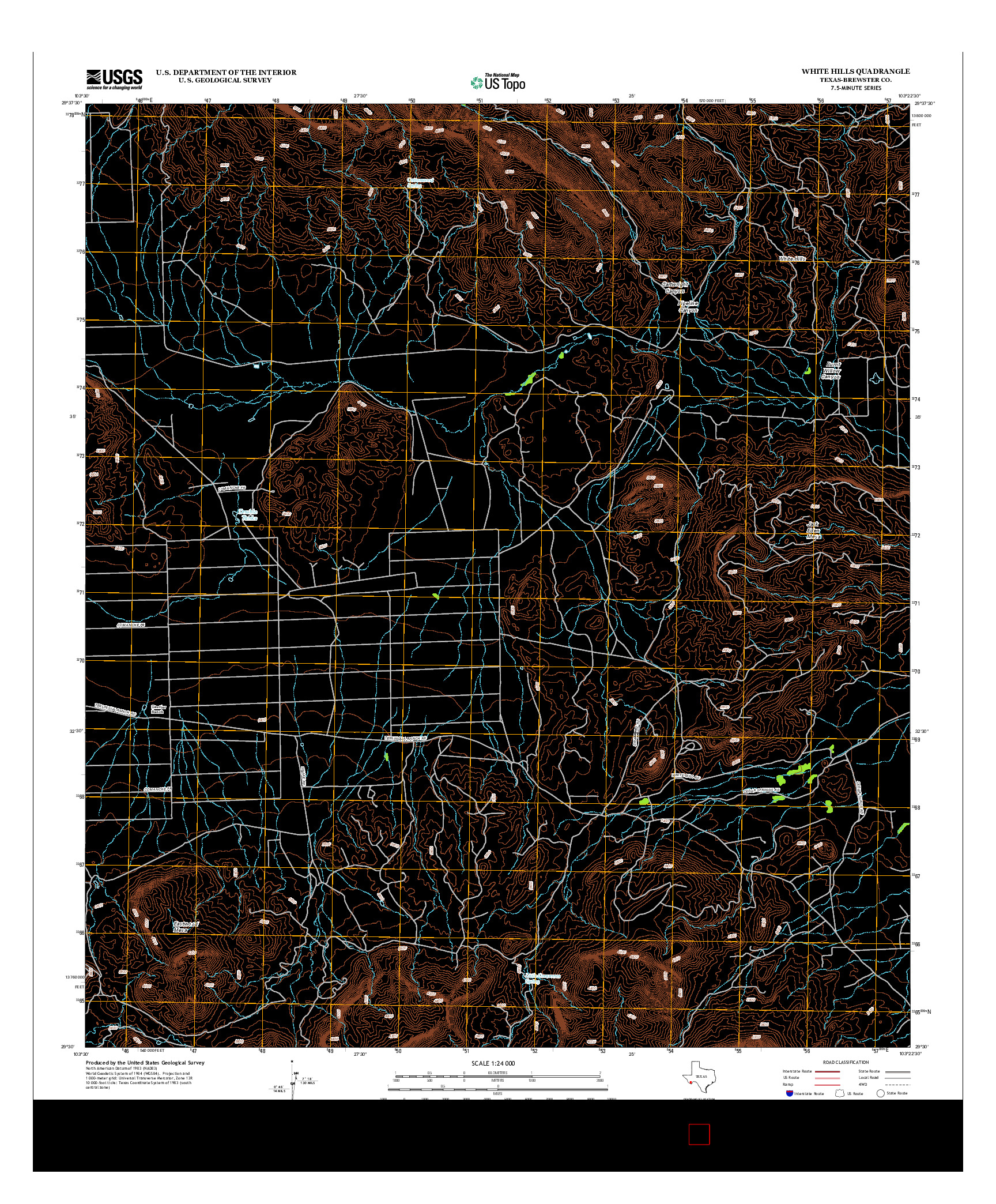 USGS US TOPO 7.5-MINUTE MAP FOR WHITE HILLS, TX 2012