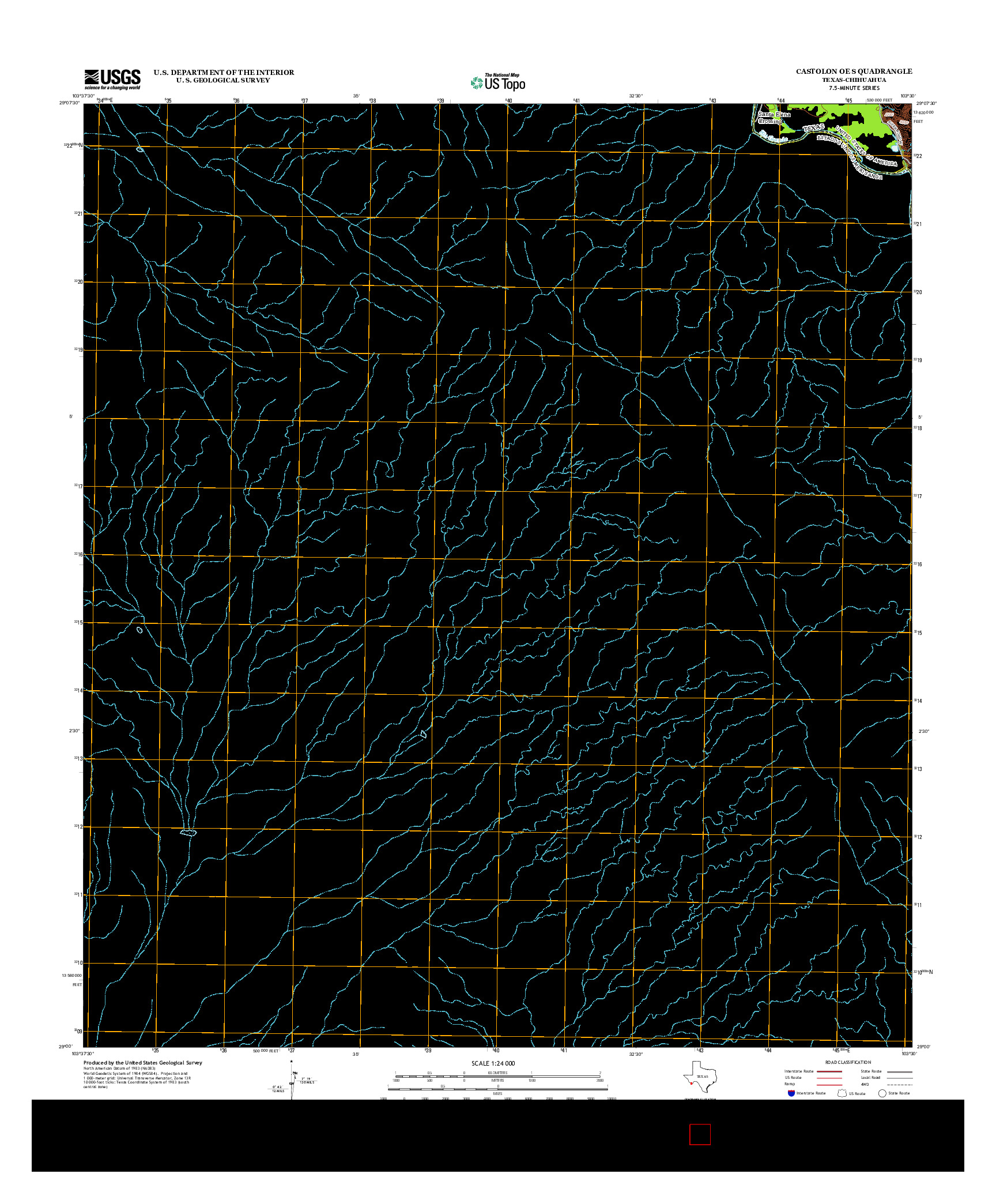 USGS US TOPO 7.5-MINUTE MAP FOR CASTOLON OE S, TX-CHH 2012