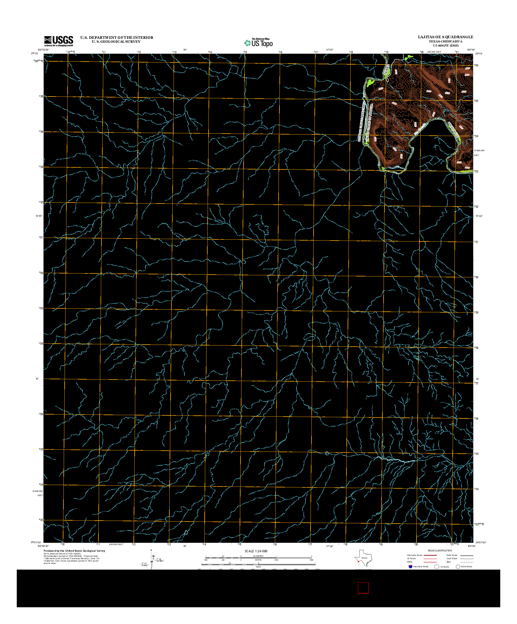 USGS US TOPO 7.5-MINUTE MAP FOR LAJITAS OE S, TX-CHH 2012