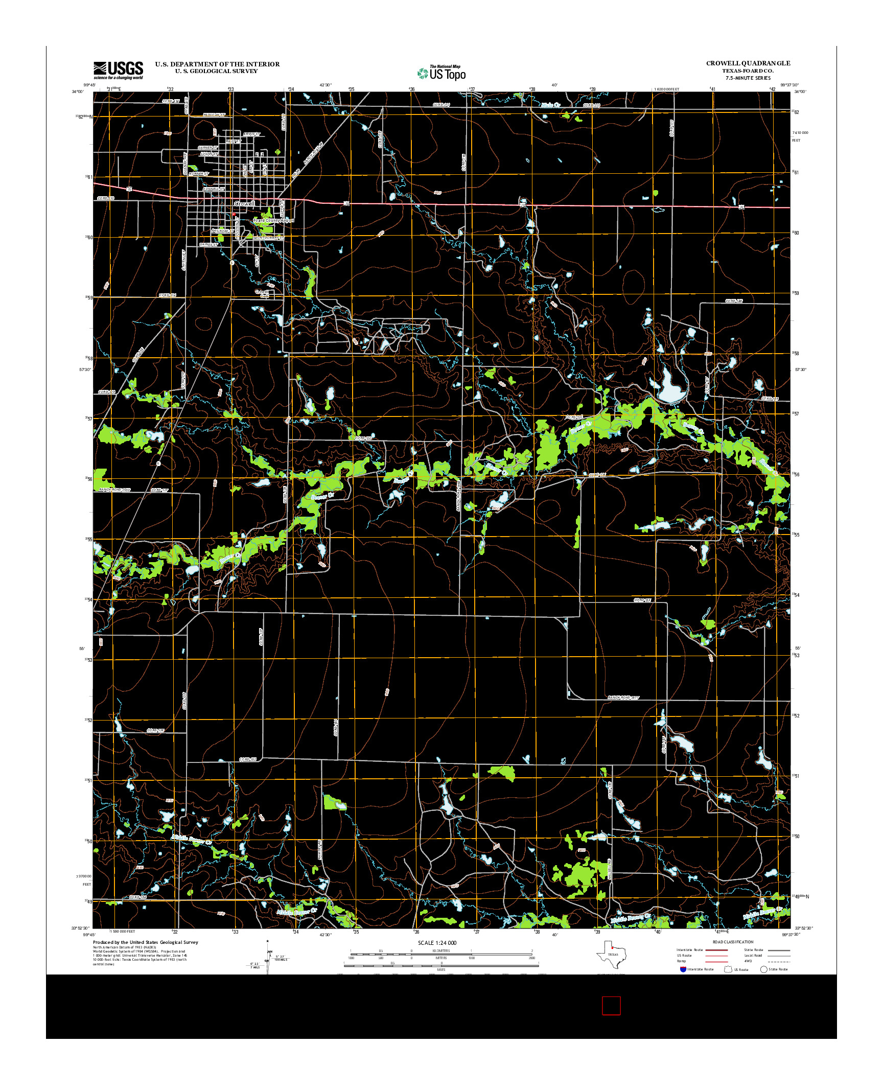 USGS US TOPO 7.5-MINUTE MAP FOR CROWELL, TX 2012