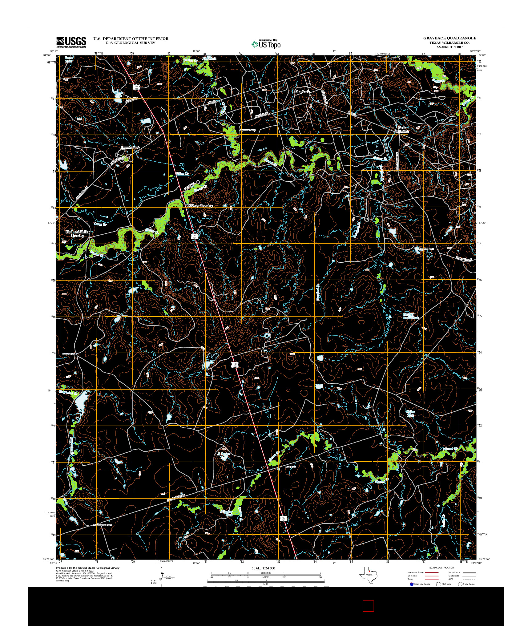 USGS US TOPO 7.5-MINUTE MAP FOR GRAYBACK, TX 2012