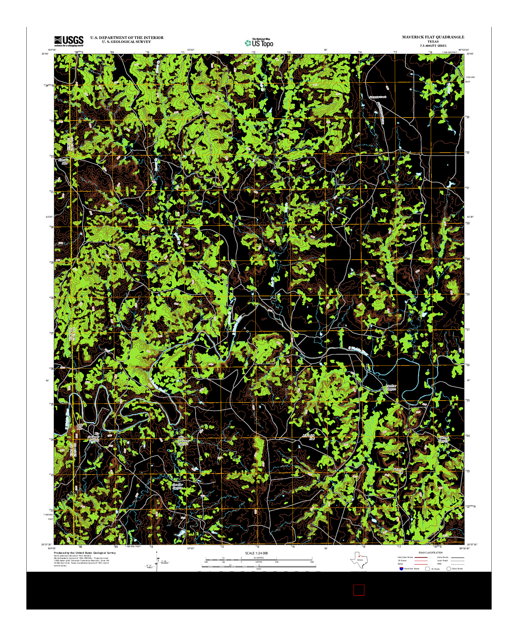 USGS US TOPO 7.5-MINUTE MAP FOR MAVERICK FLAT, TX 2012