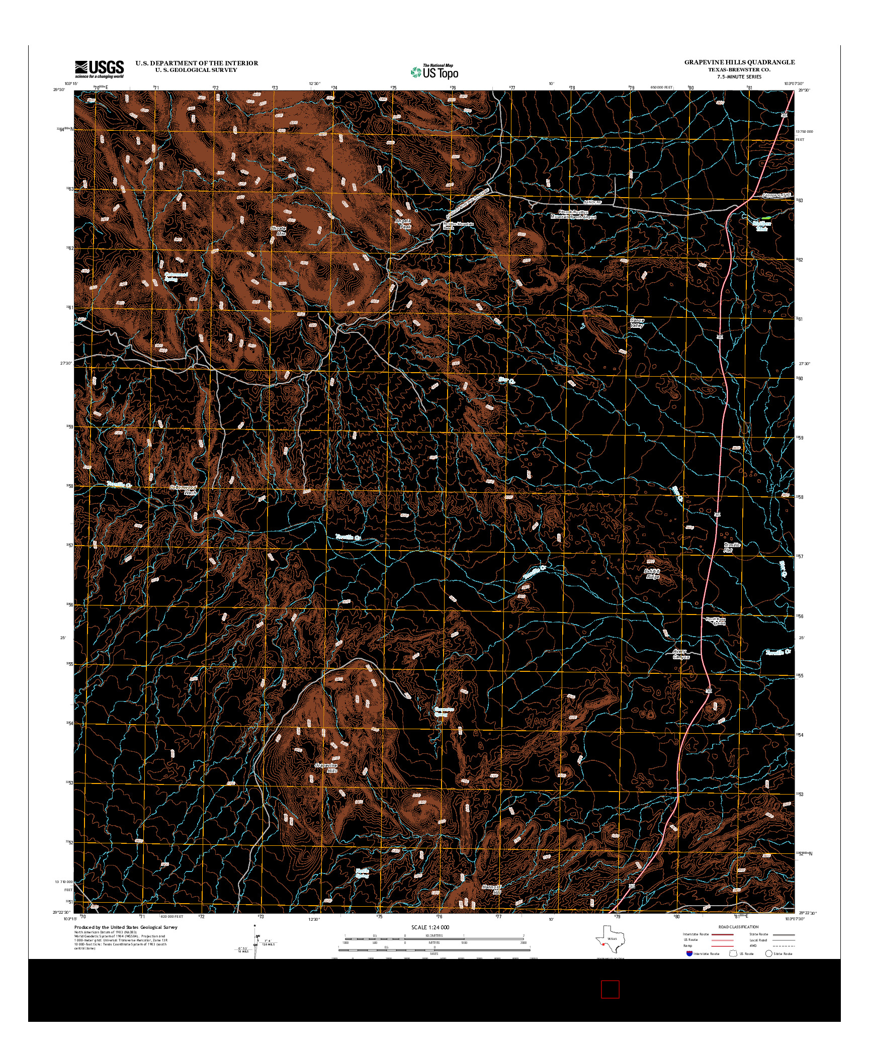 USGS US TOPO 7.5-MINUTE MAP FOR GRAPEVINE HILLS, TX 2013