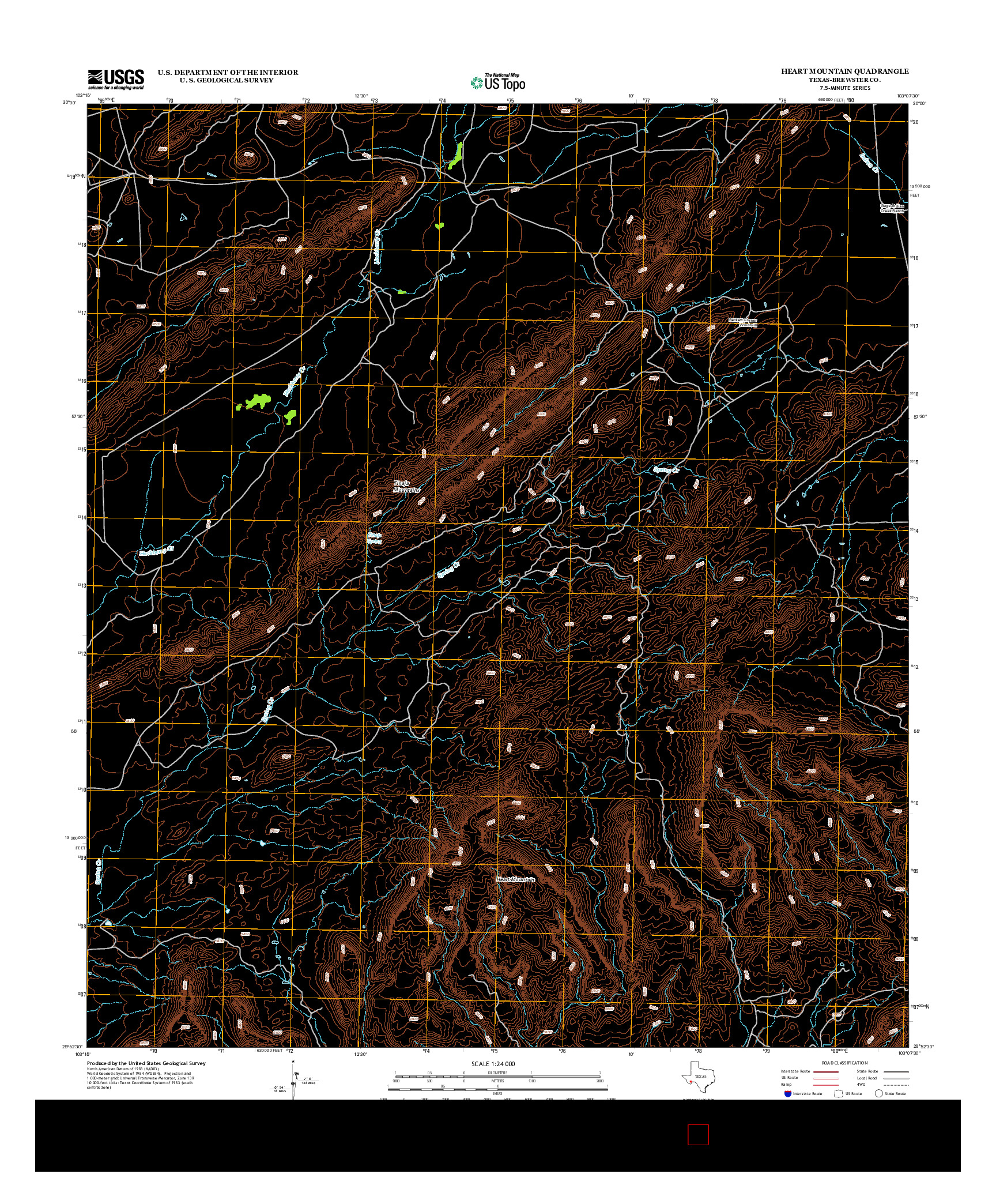 USGS US TOPO 7.5-MINUTE MAP FOR HEART MOUNTAIN, TX 2013