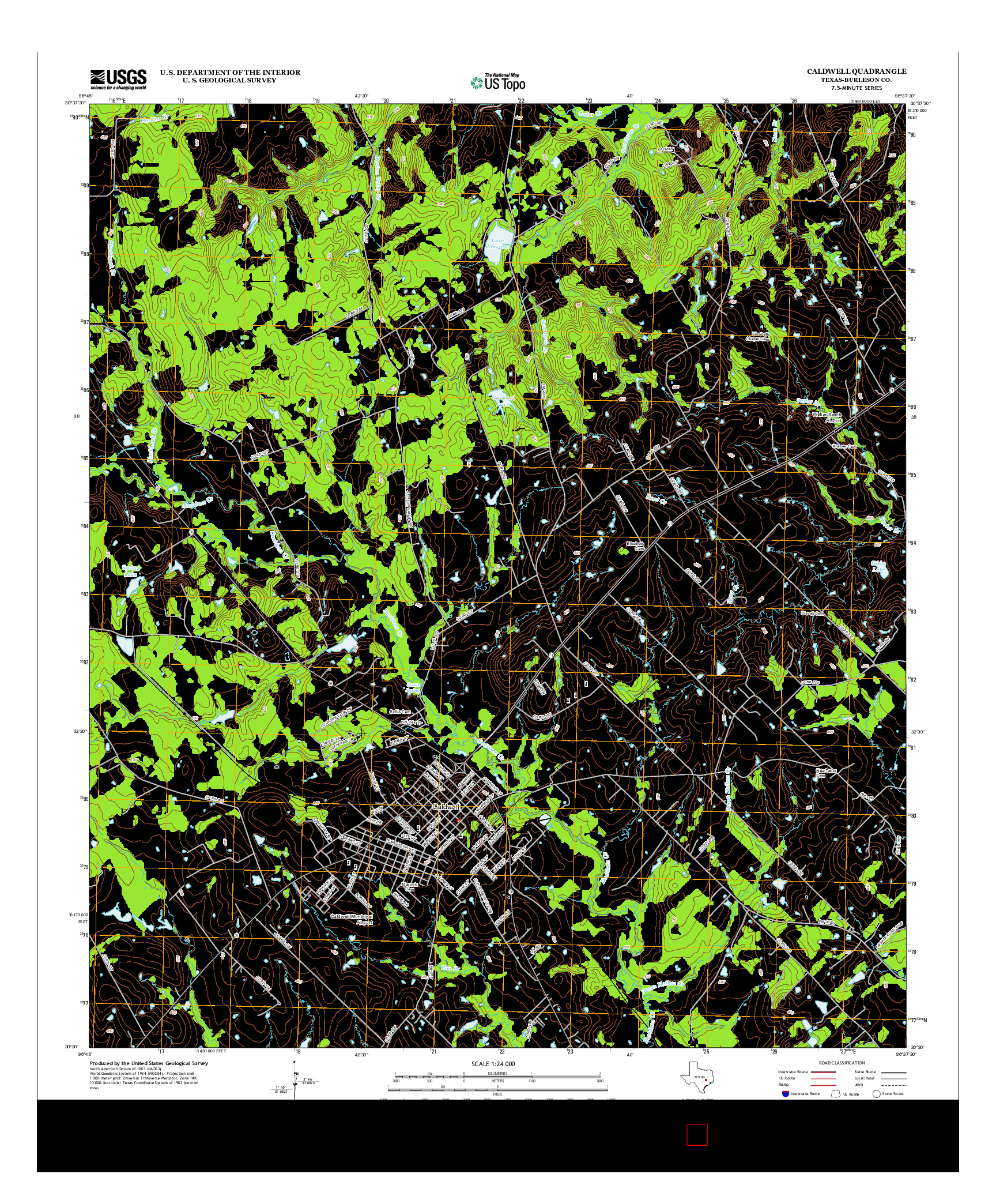 USGS US TOPO 7.5-MINUTE MAP FOR CALDWELL, TX 2013