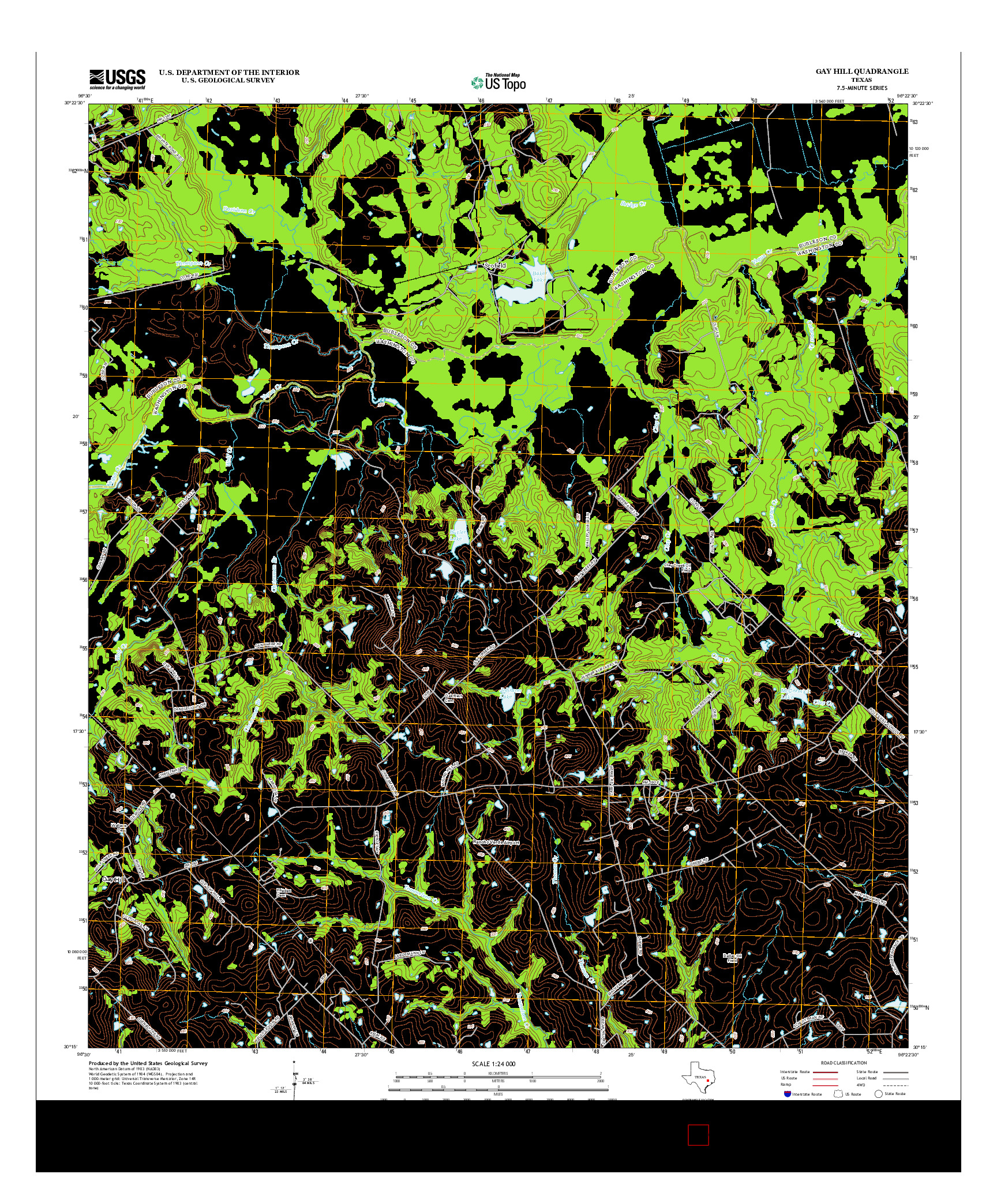 USGS US TOPO 7.5-MINUTE MAP FOR GAY HILL, TX 2013