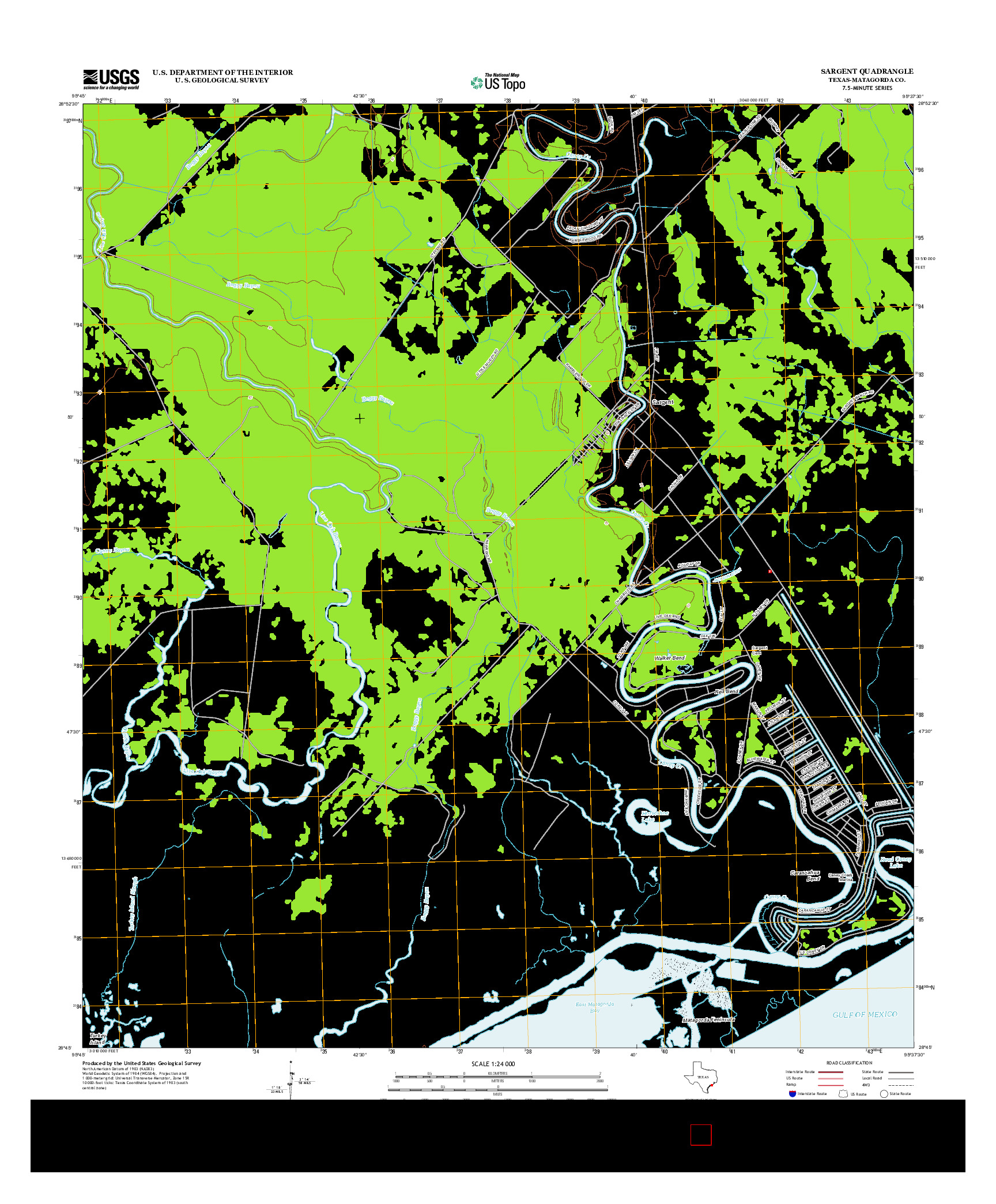 USGS US TOPO 7.5-MINUTE MAP FOR SARGENT, TX 2013