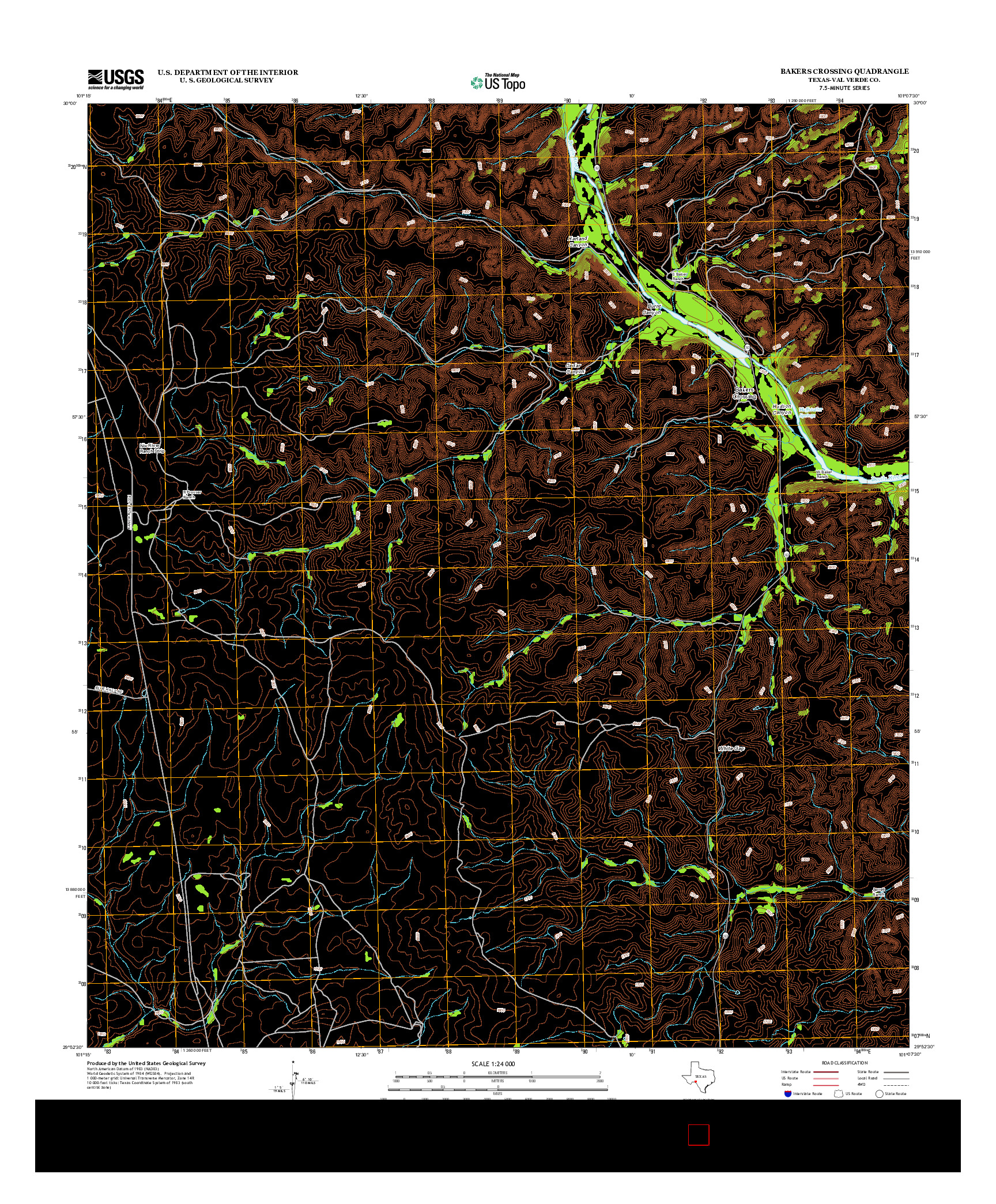 USGS US TOPO 7.5-MINUTE MAP FOR BAKERS CROSSING, TX 2013