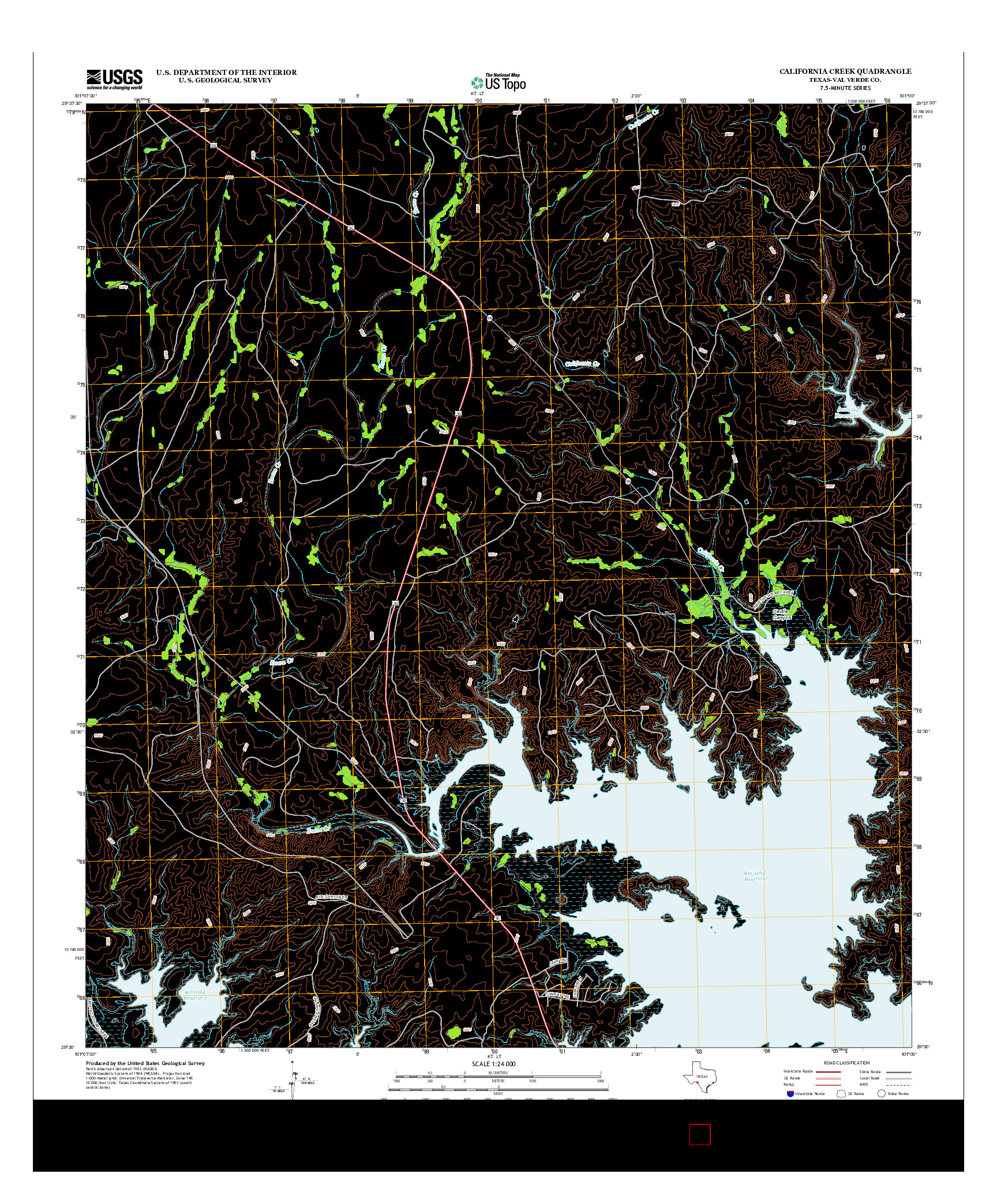 USGS US TOPO 7.5-MINUTE MAP FOR CALIFORNIA CREEK, TX 2013