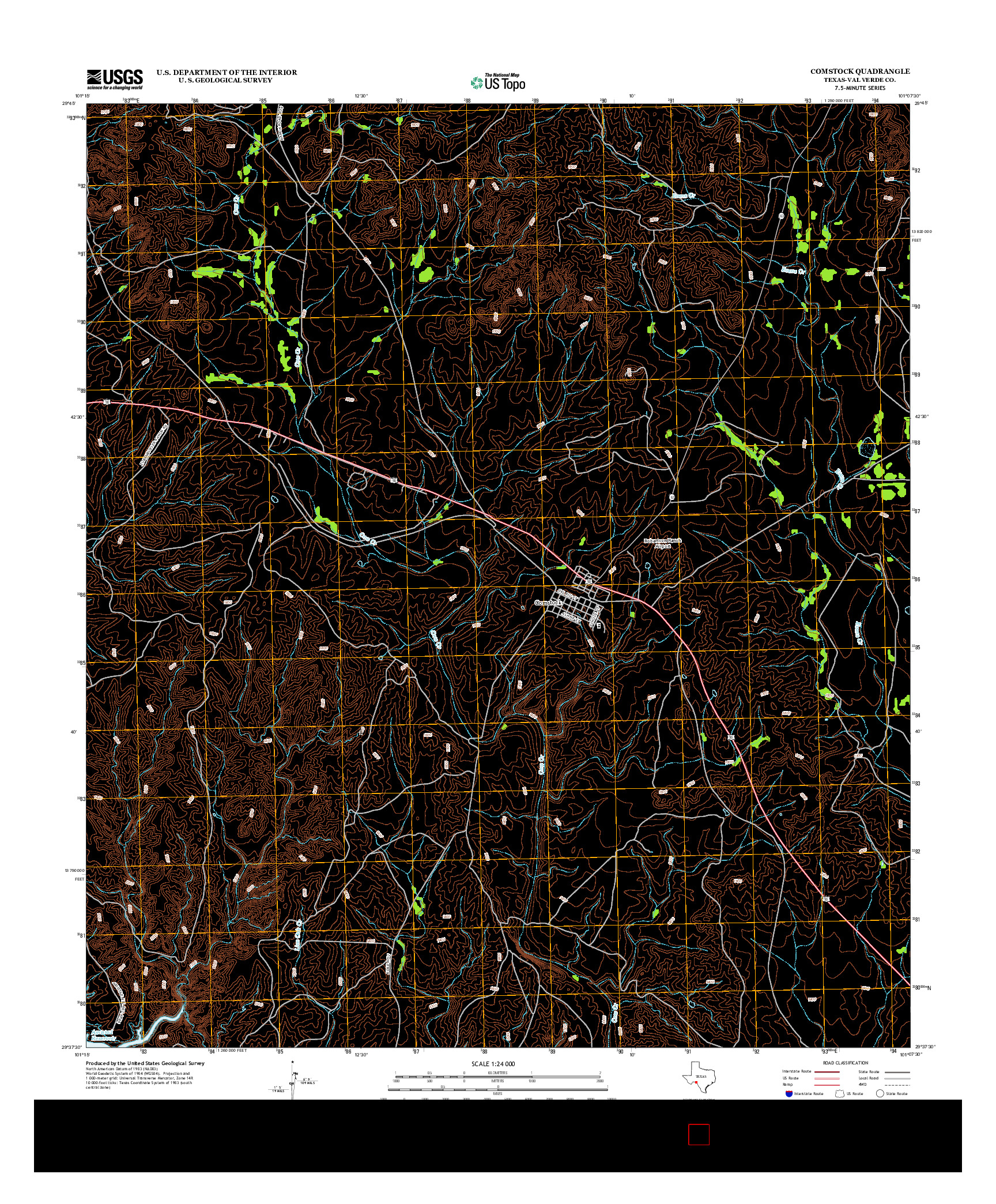 USGS US TOPO 7.5-MINUTE MAP FOR COMSTOCK, TX 2013