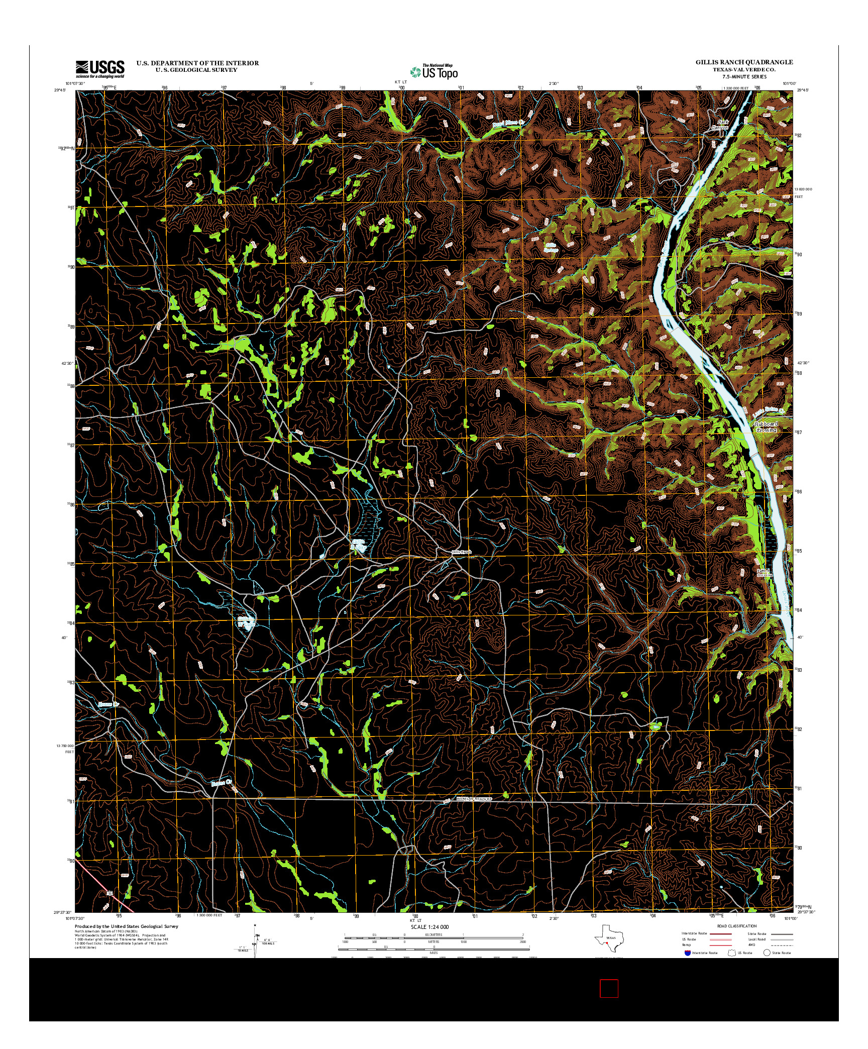 USGS US TOPO 7.5-MINUTE MAP FOR GILLIS RANCH, TX 2013