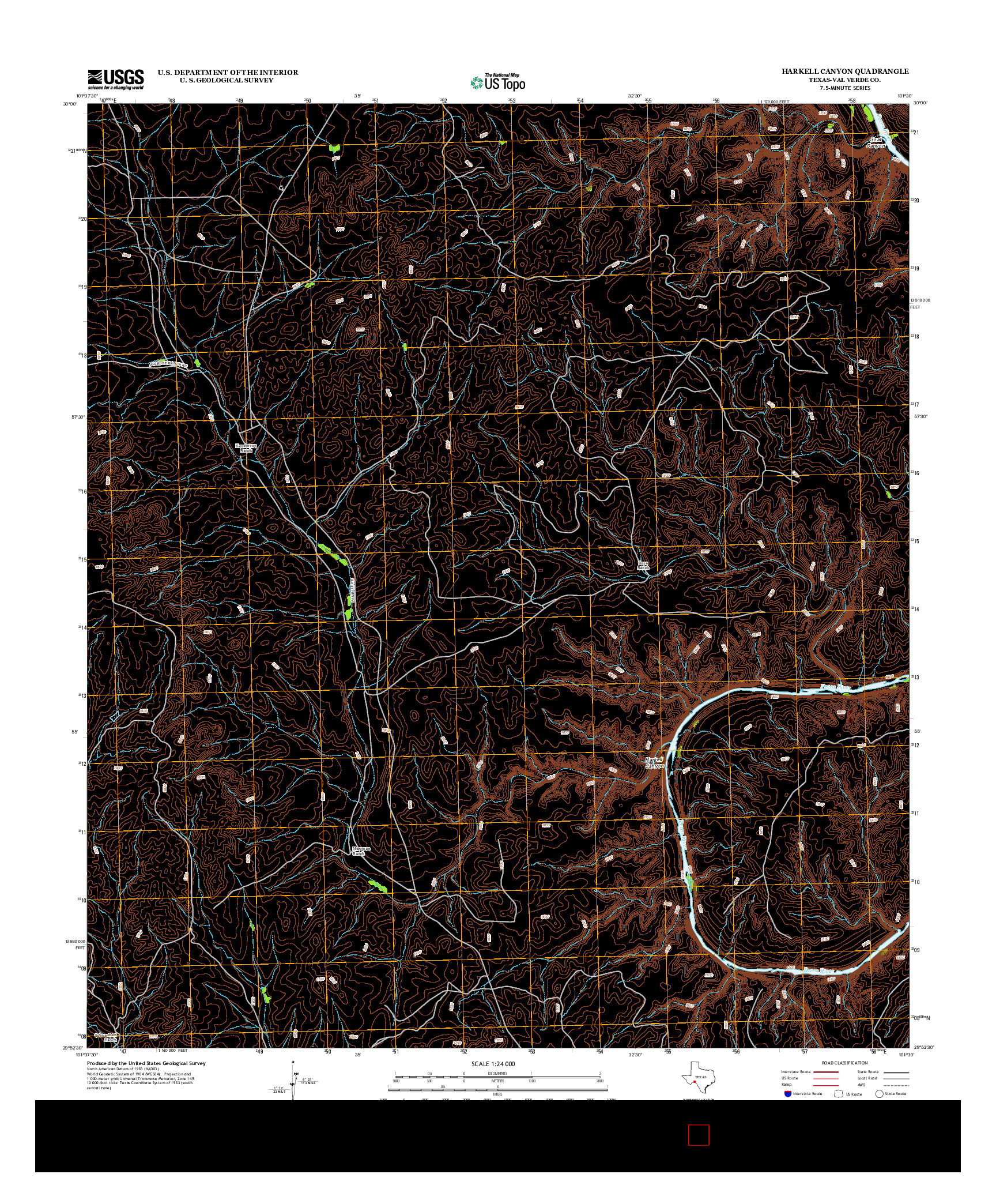 USGS US TOPO 7.5-MINUTE MAP FOR HARKELL CANYON, TX 2013