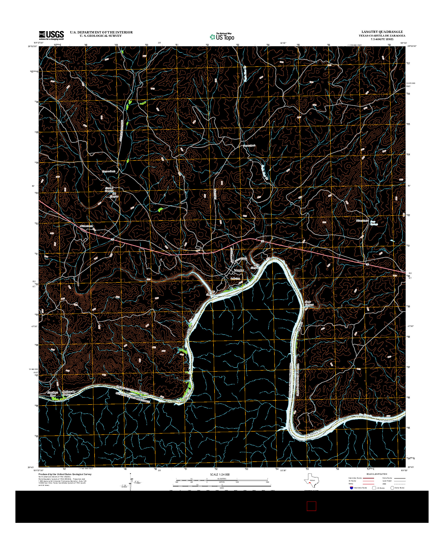 USGS US TOPO 7.5-MINUTE MAP FOR LANGTRY, TX-COA 2013