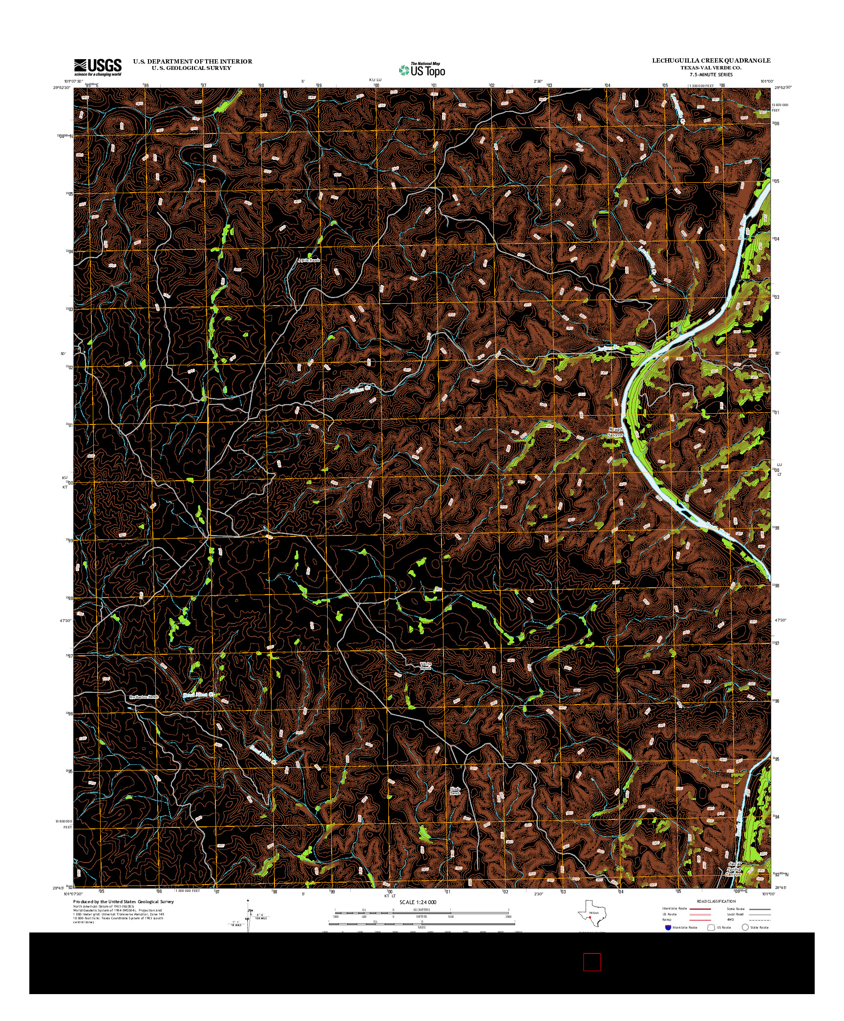 USGS US TOPO 7.5-MINUTE MAP FOR LECHUGUILLA CREEK, TX 2013