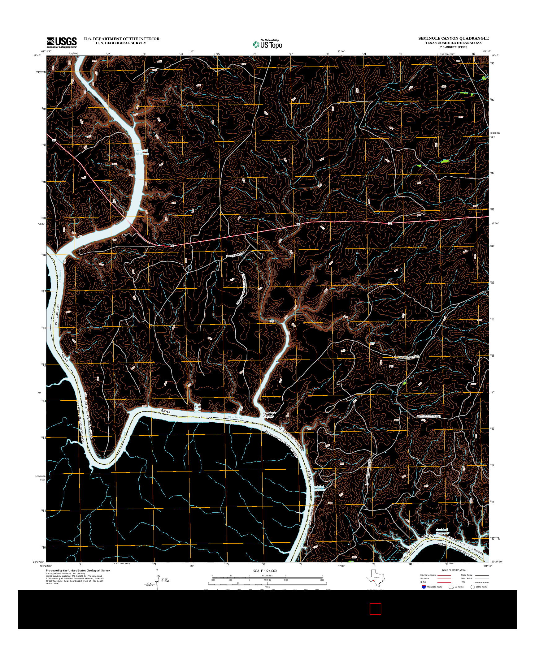 USGS US TOPO 7.5-MINUTE MAP FOR SEMINOLE CANYON, TX-COA 2013