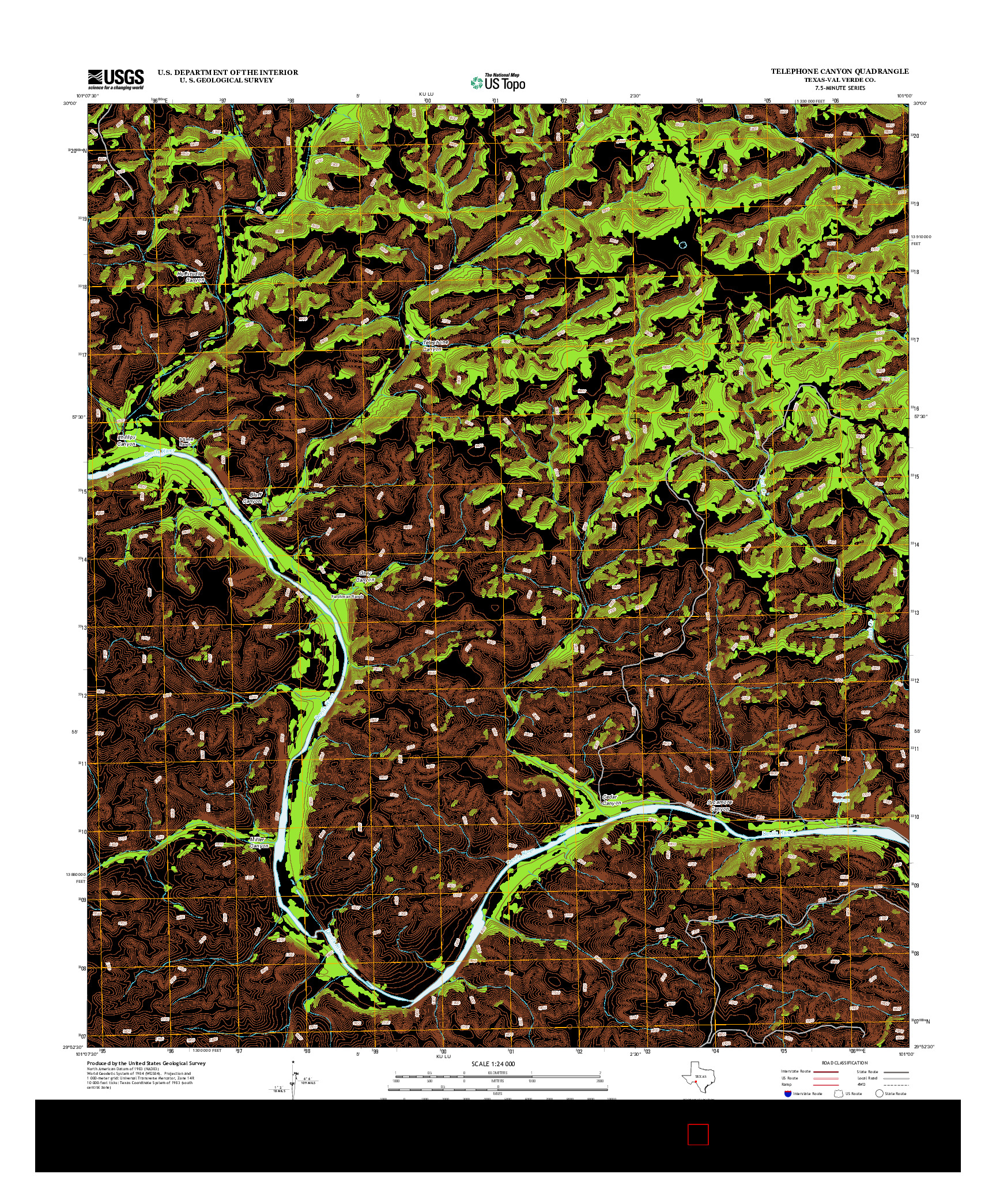 USGS US TOPO 7.5-MINUTE MAP FOR TELEPHONE CANYON, TX 2013