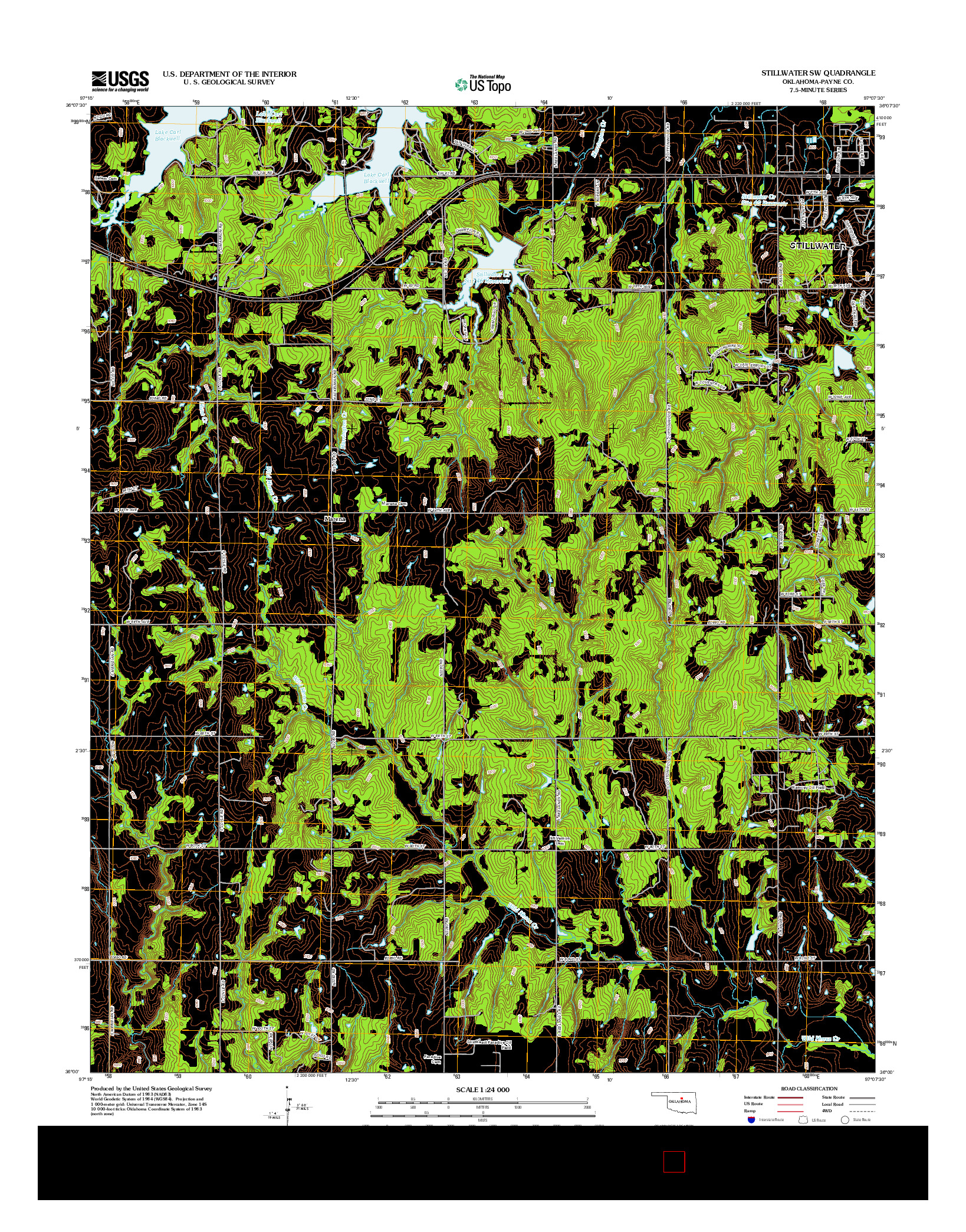 USGS US TOPO 7.5-MINUTE MAP FOR STILLWATER SW, OK 2013