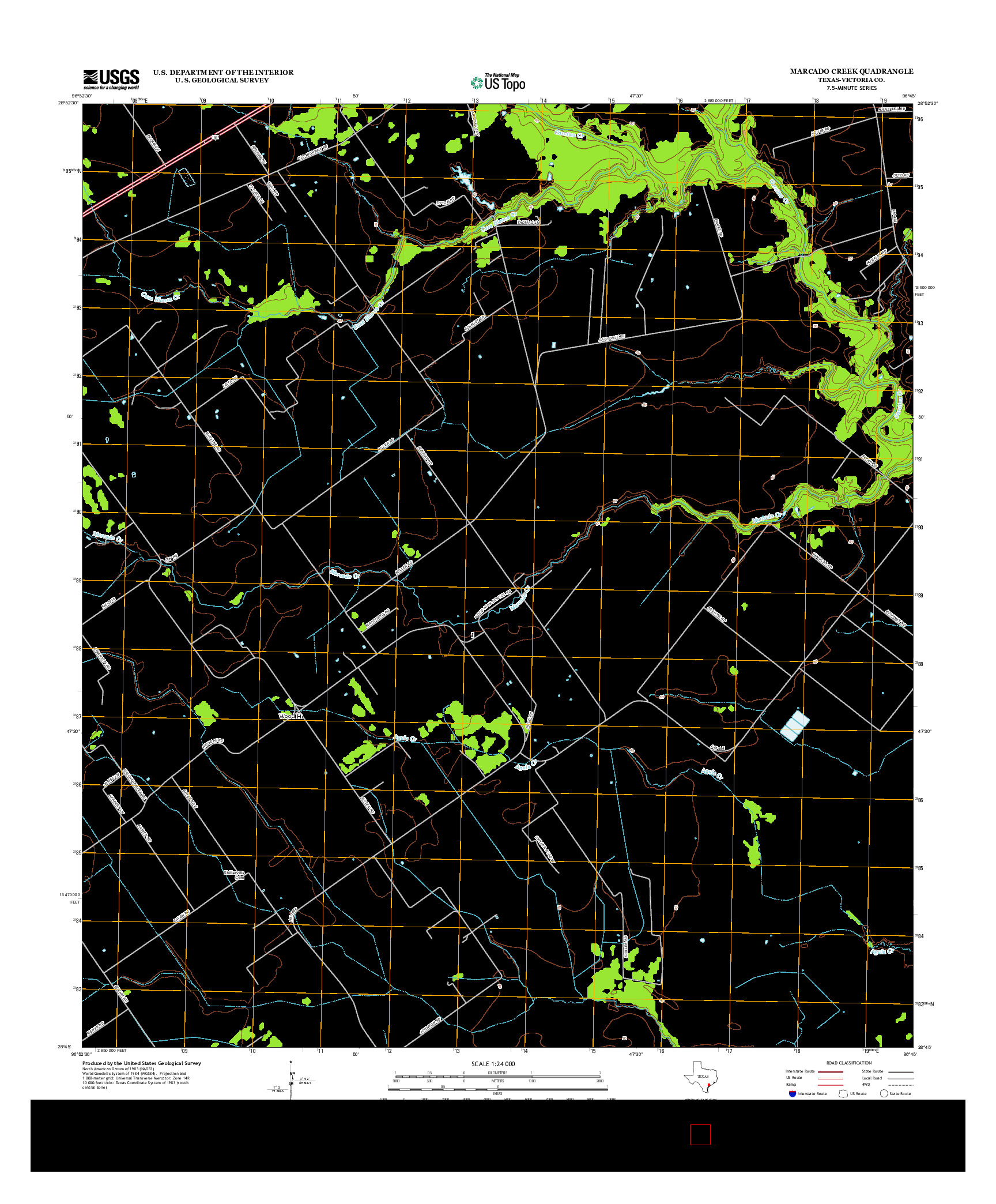 USGS US TOPO 7.5-MINUTE MAP FOR MARCADO CREEK, TX 2013