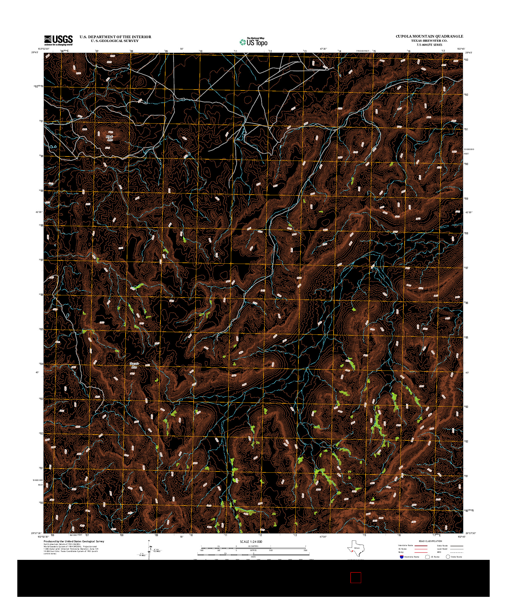 USGS US TOPO 7.5-MINUTE MAP FOR CUPOLA MOUNTAIN, TX 2013