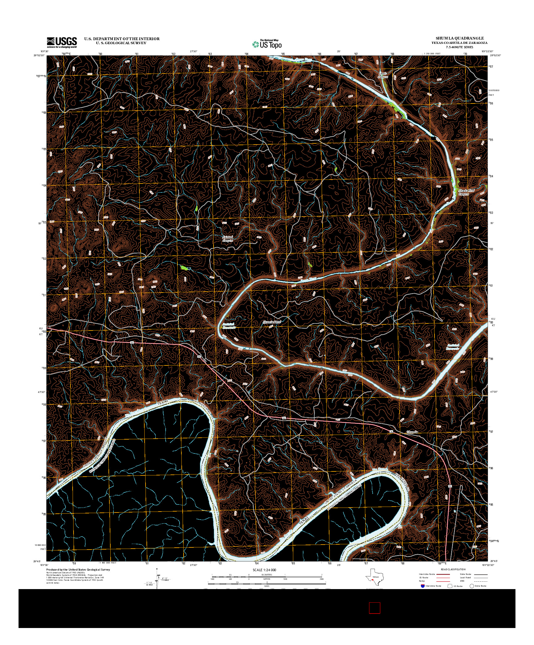 USGS US TOPO 7.5-MINUTE MAP FOR SHUMLA, TX-COA 2013