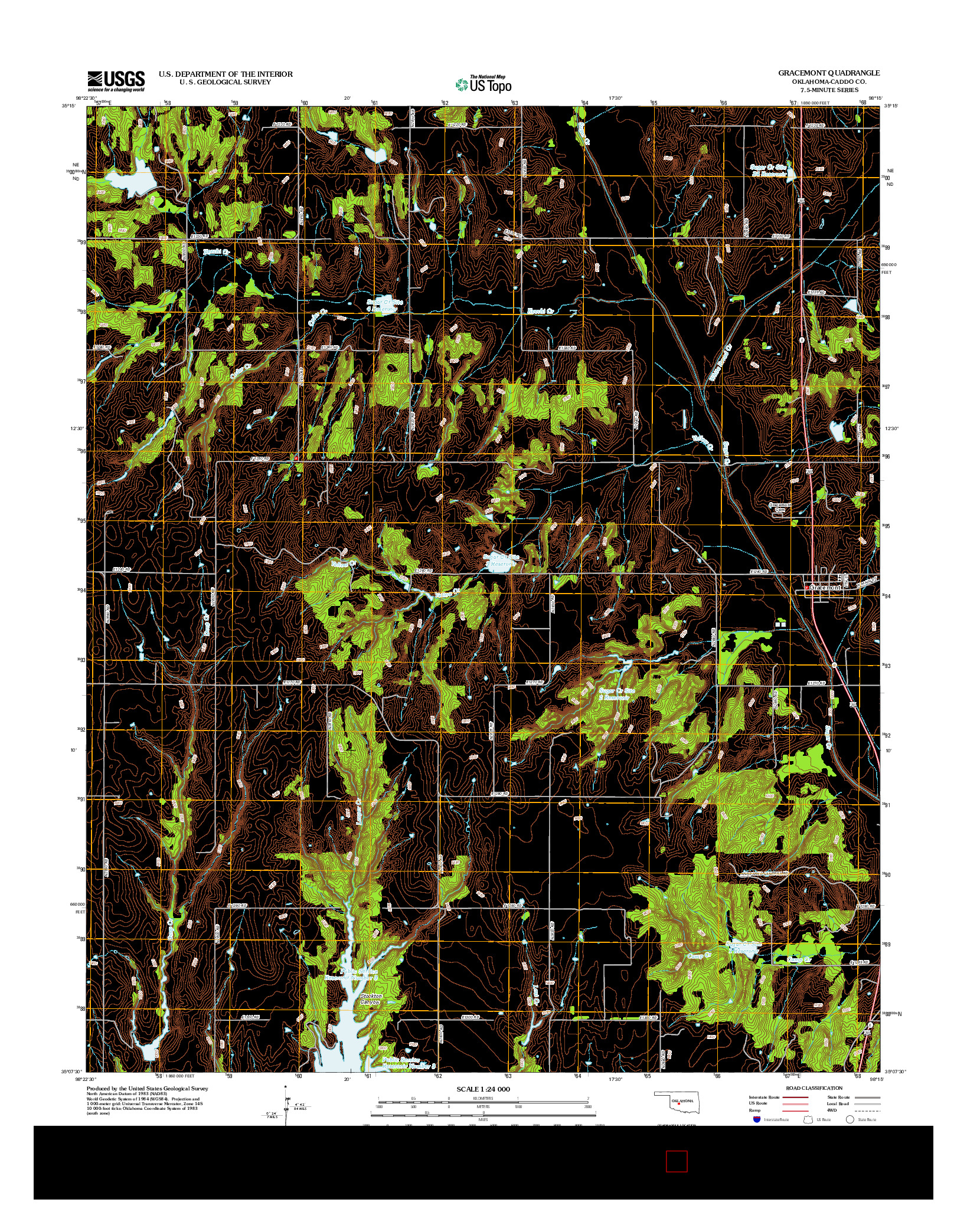 USGS US TOPO 7.5-MINUTE MAP FOR GRACEMONT, OK 2013
