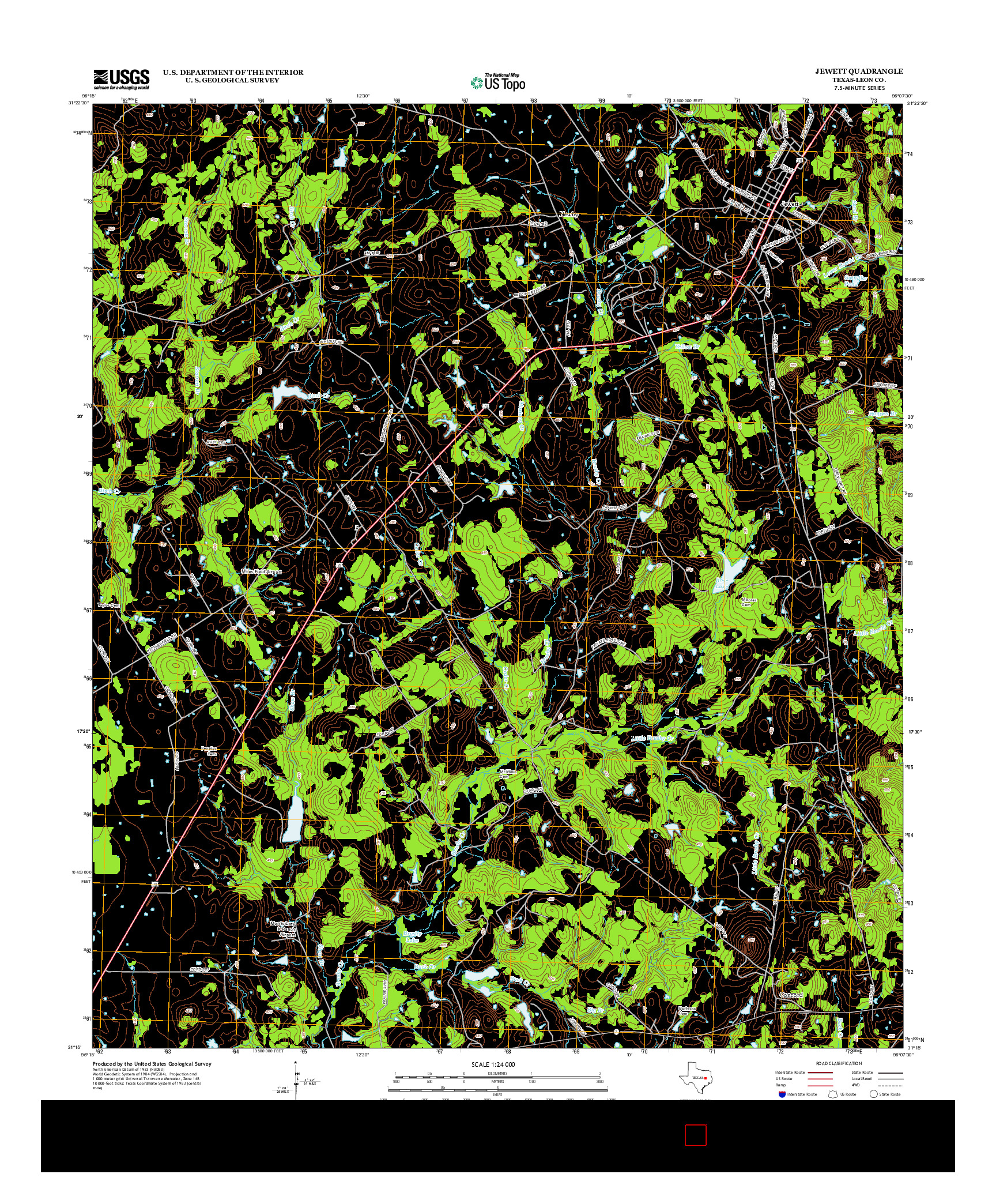 USGS US TOPO 7.5-MINUTE MAP FOR JEWETT, TX 2013