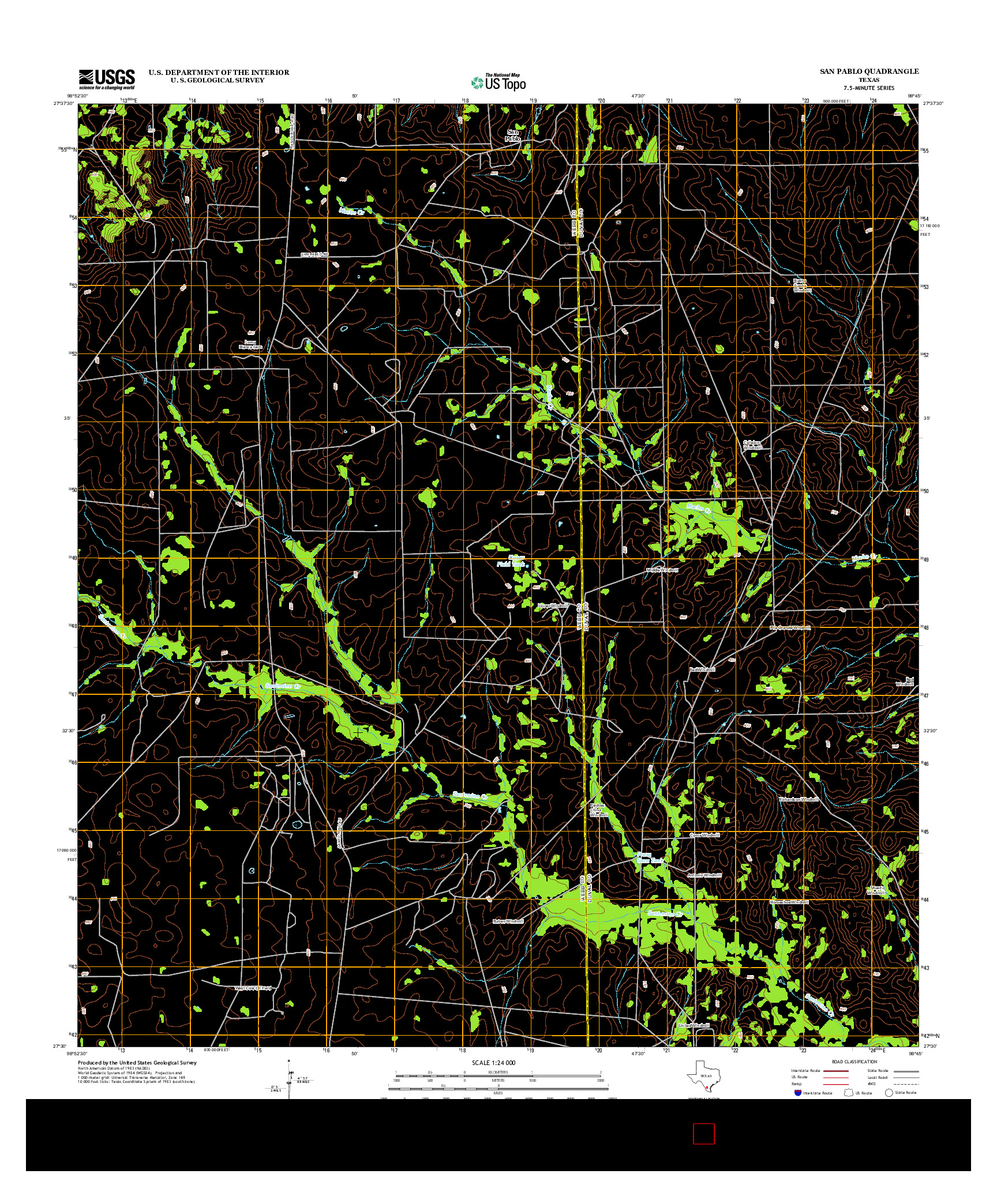 USGS US TOPO 7.5-MINUTE MAP FOR SAN PABLO, TX 2013