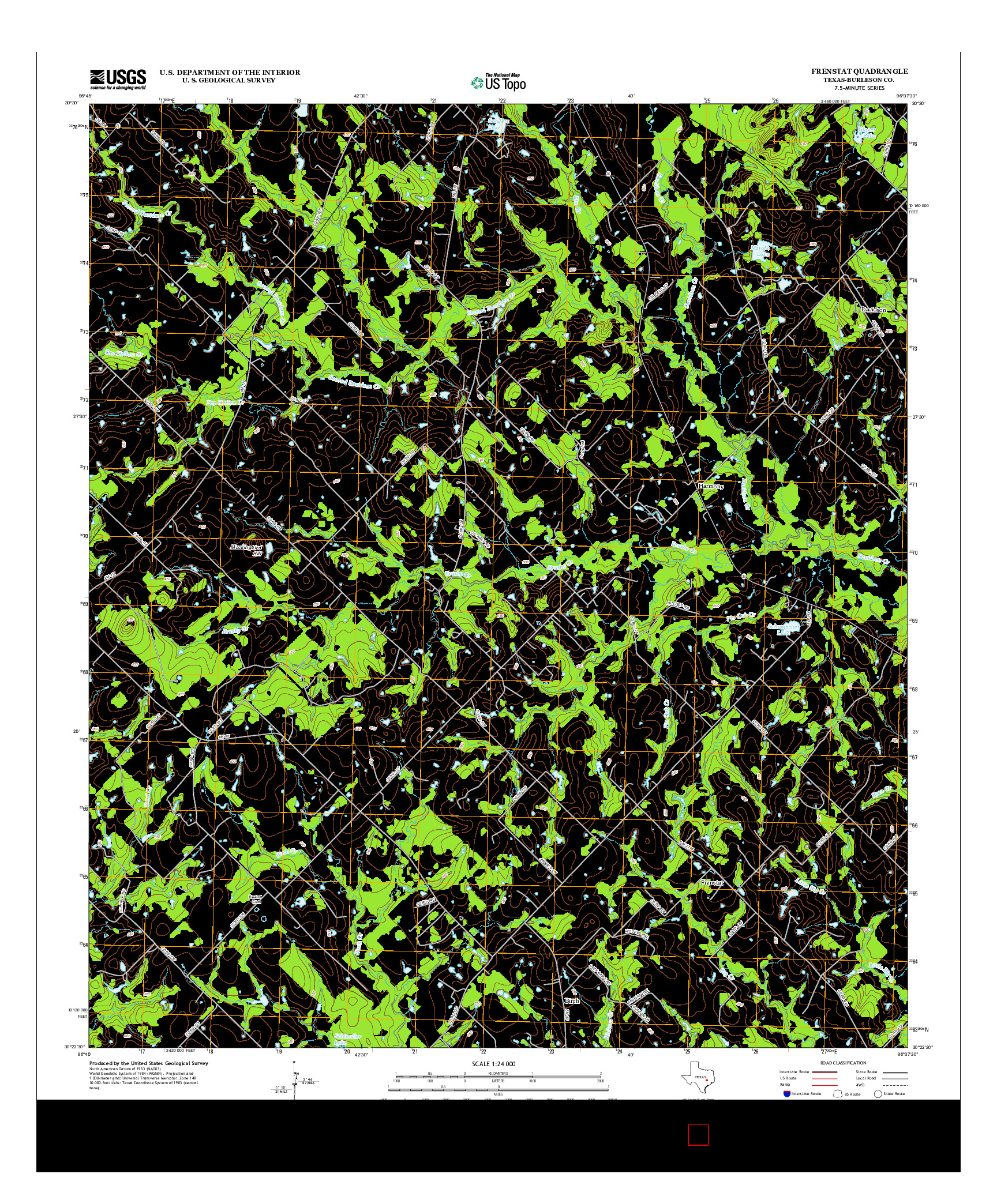 USGS US TOPO 7.5-MINUTE MAP FOR FRENSTAT, TX 2013