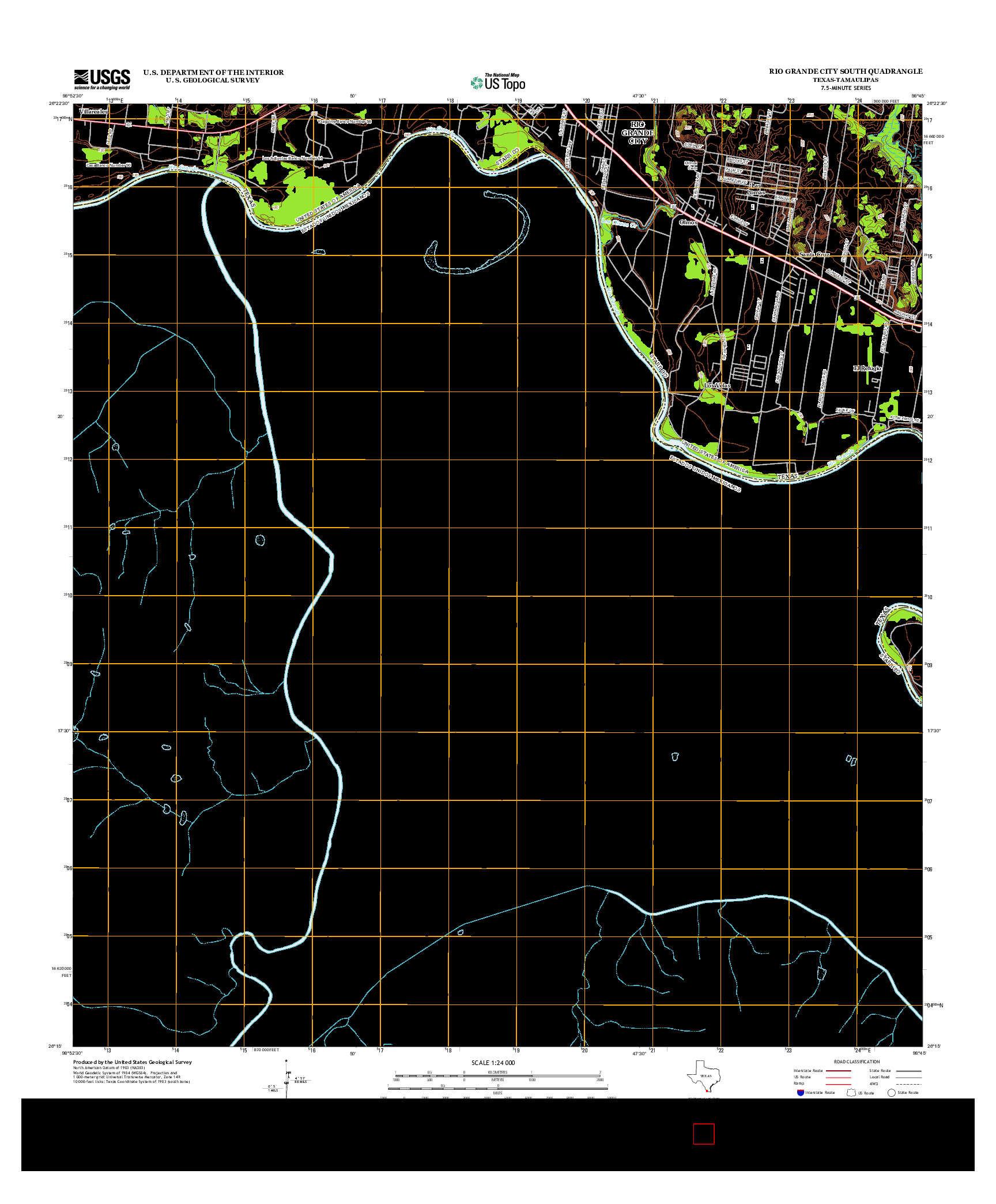 USGS US TOPO 7.5-MINUTE MAP FOR RIO GRANDE CITY SOUTH, TX-TAM 2013