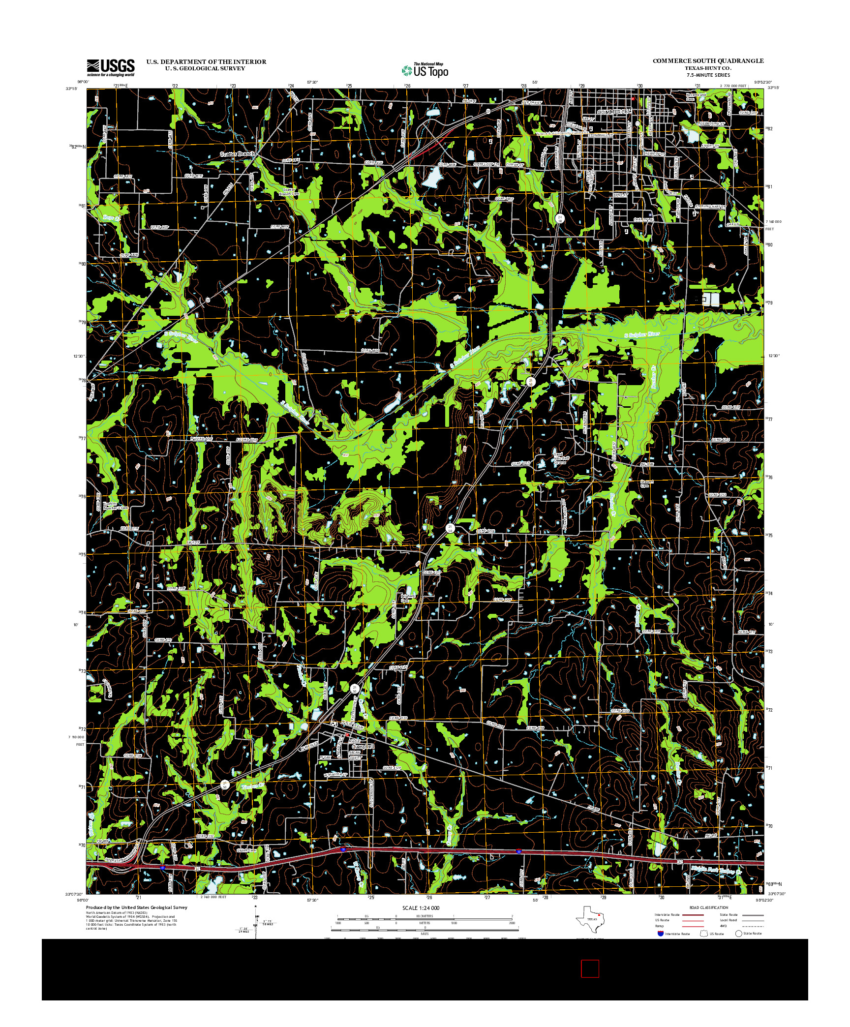 USGS US TOPO 7.5-MINUTE MAP FOR COMMERCE SOUTH, TX 2013