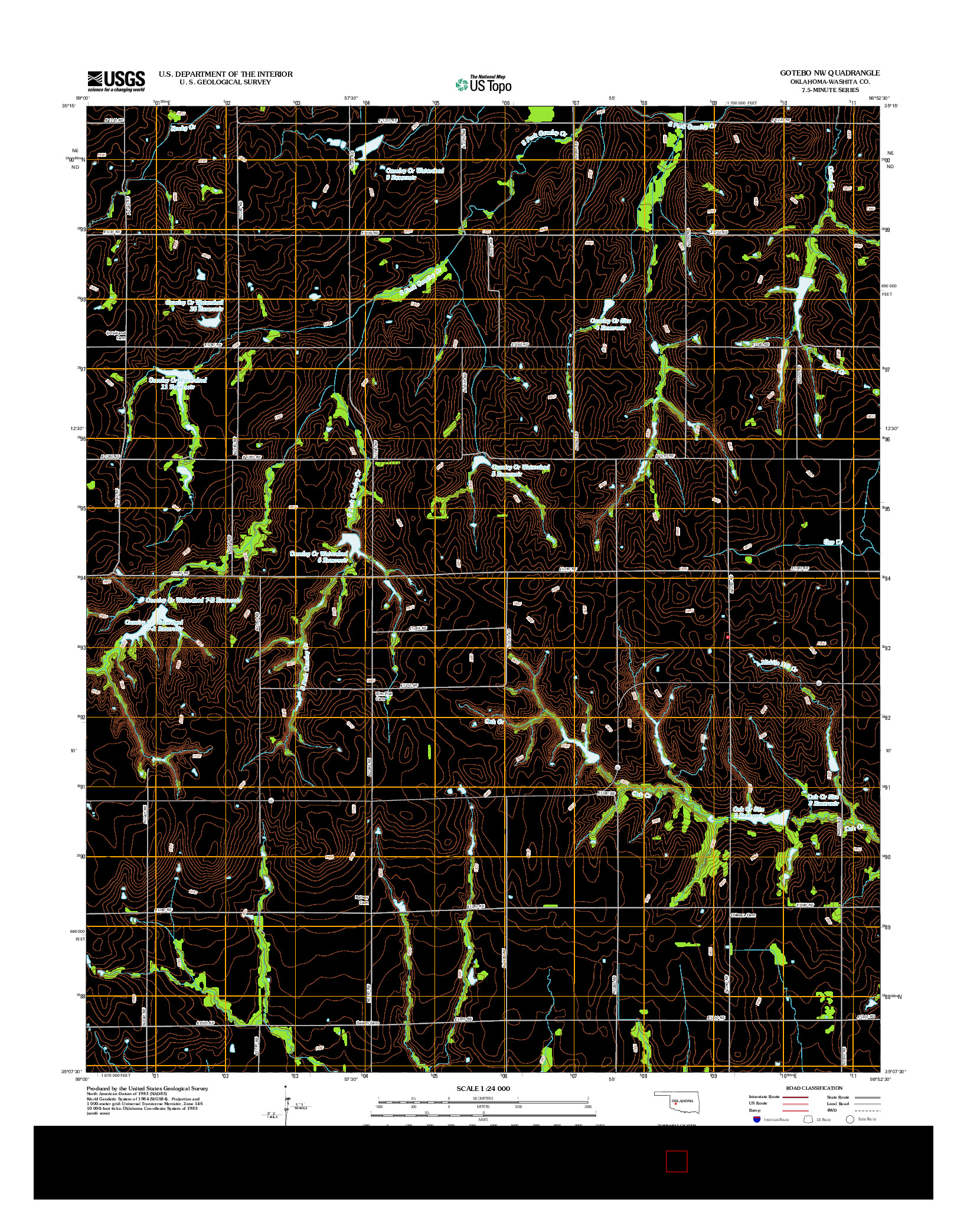 USGS US TOPO 7.5-MINUTE MAP FOR GOTEBO NW, OK 2013