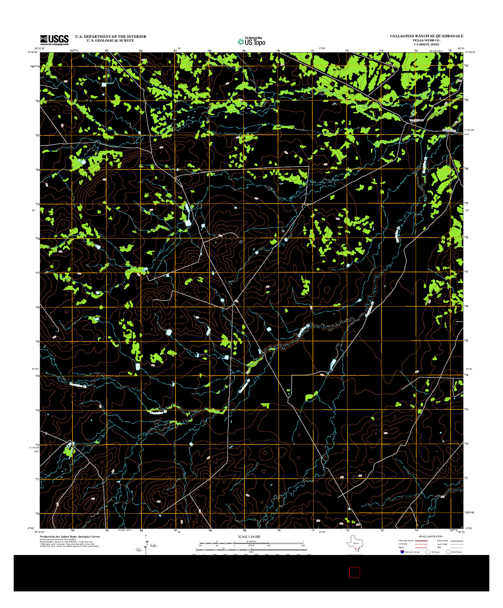 USGS US TOPO 7.5-MINUTE MAP FOR CALLAGHAN RANCH SE, TX 2013