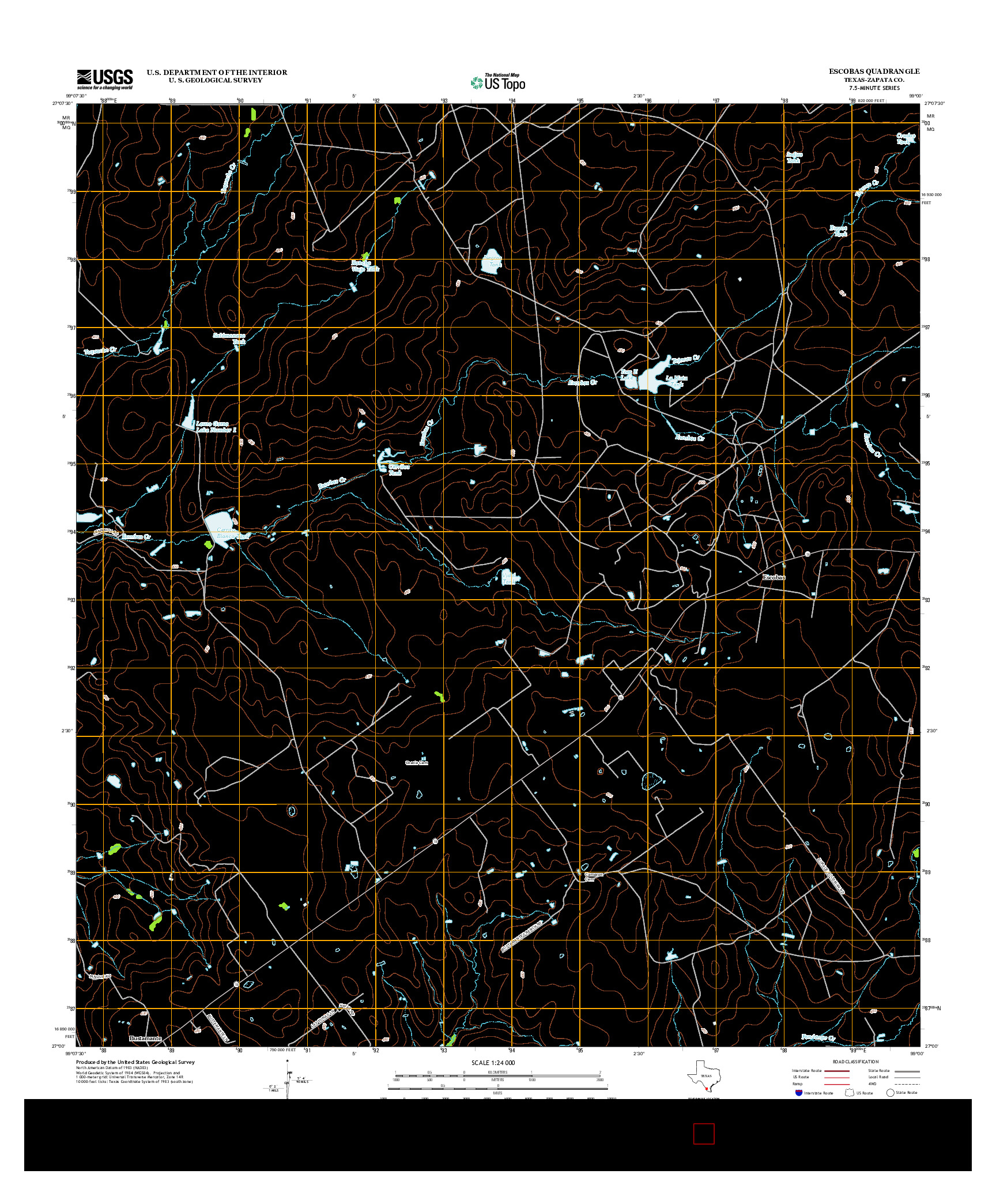 USGS US TOPO 7.5-MINUTE MAP FOR ESCOBAS, TX 2013