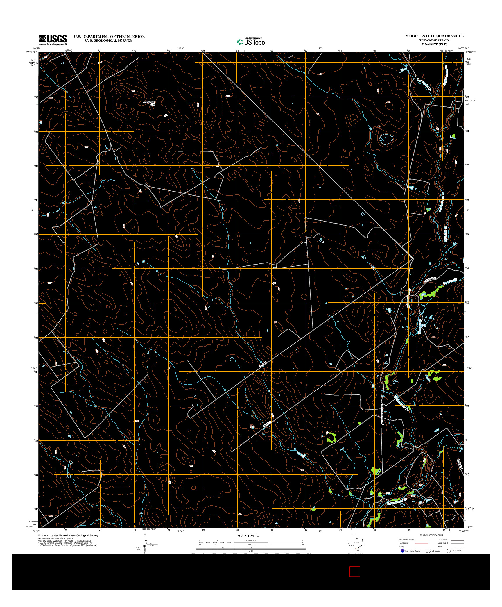 USGS US TOPO 7.5-MINUTE MAP FOR MOGOTES HILL, TX 2013