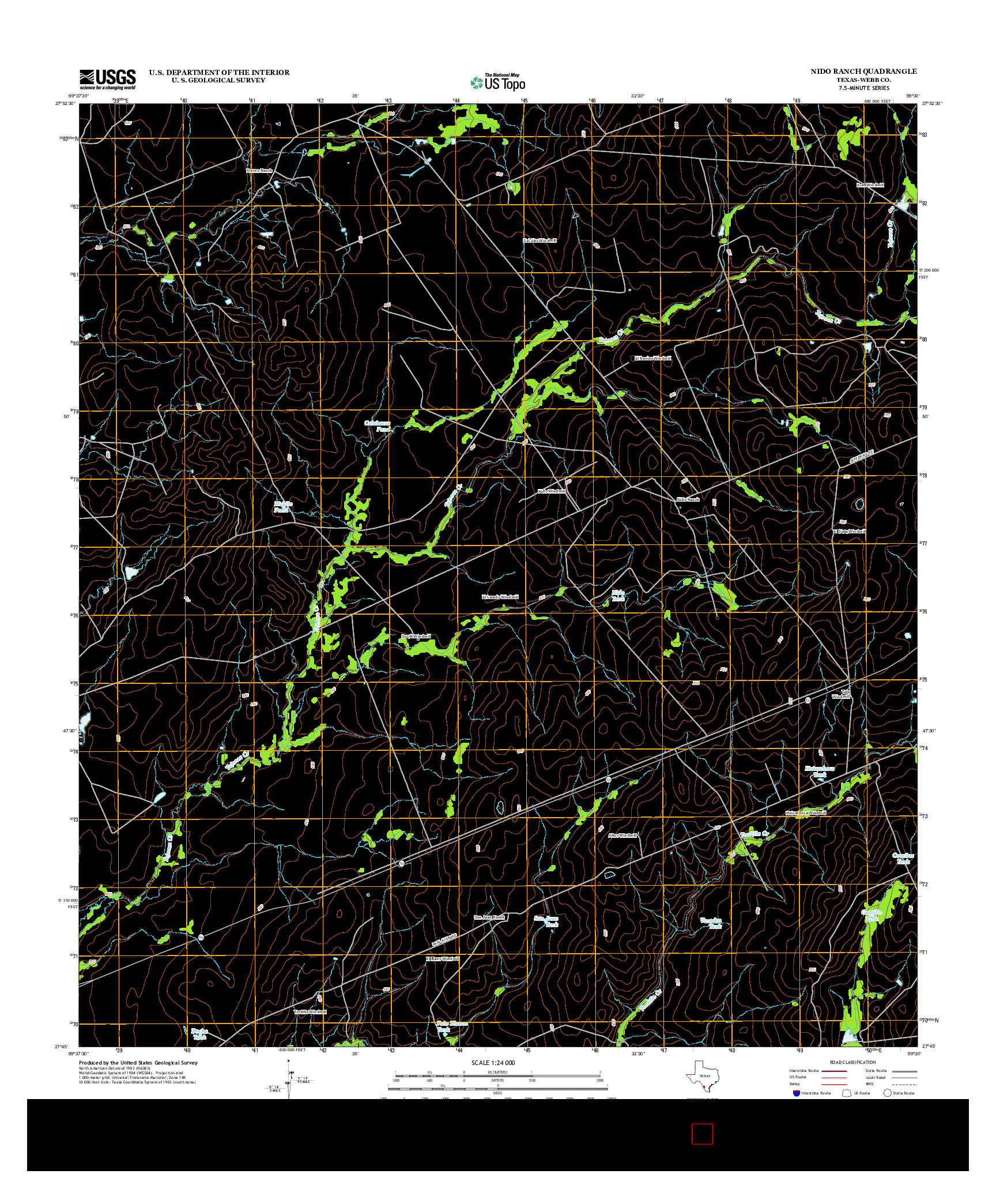 USGS US TOPO 7.5-MINUTE MAP FOR NIDO RANCH, TX 2013