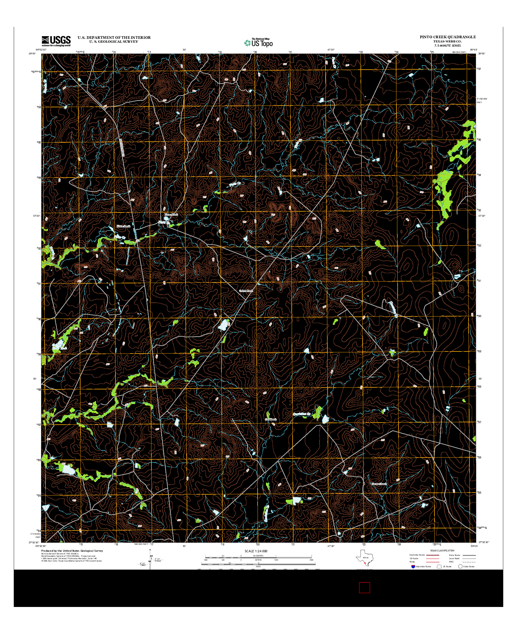 USGS US TOPO 7.5-MINUTE MAP FOR PINTO CREEK, TX 2013