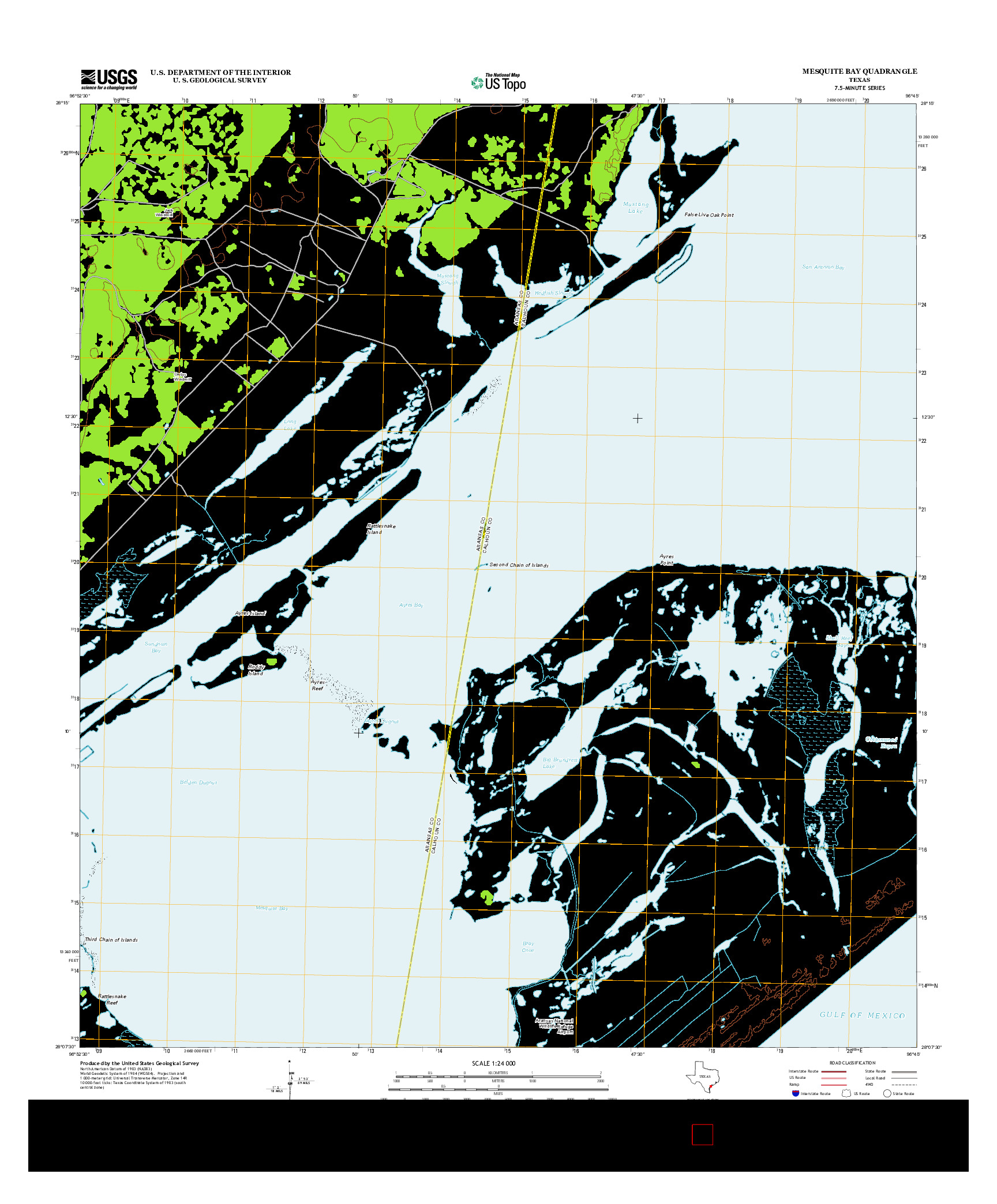 USGS US TOPO 7.5-MINUTE MAP FOR MESQUITE BAY, TX 2013