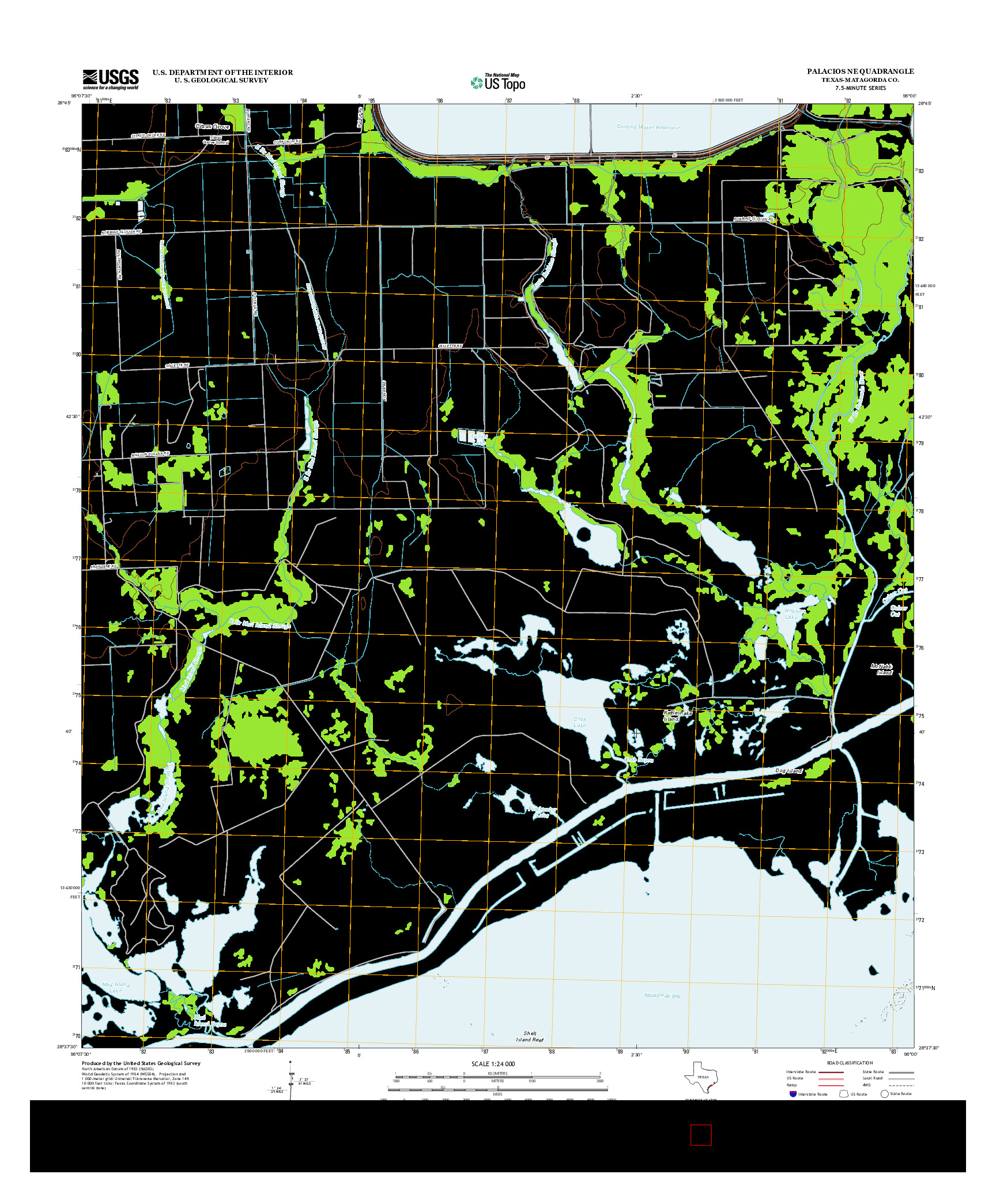 USGS US TOPO 7.5-MINUTE MAP FOR PALACIOS NE, TX 2013