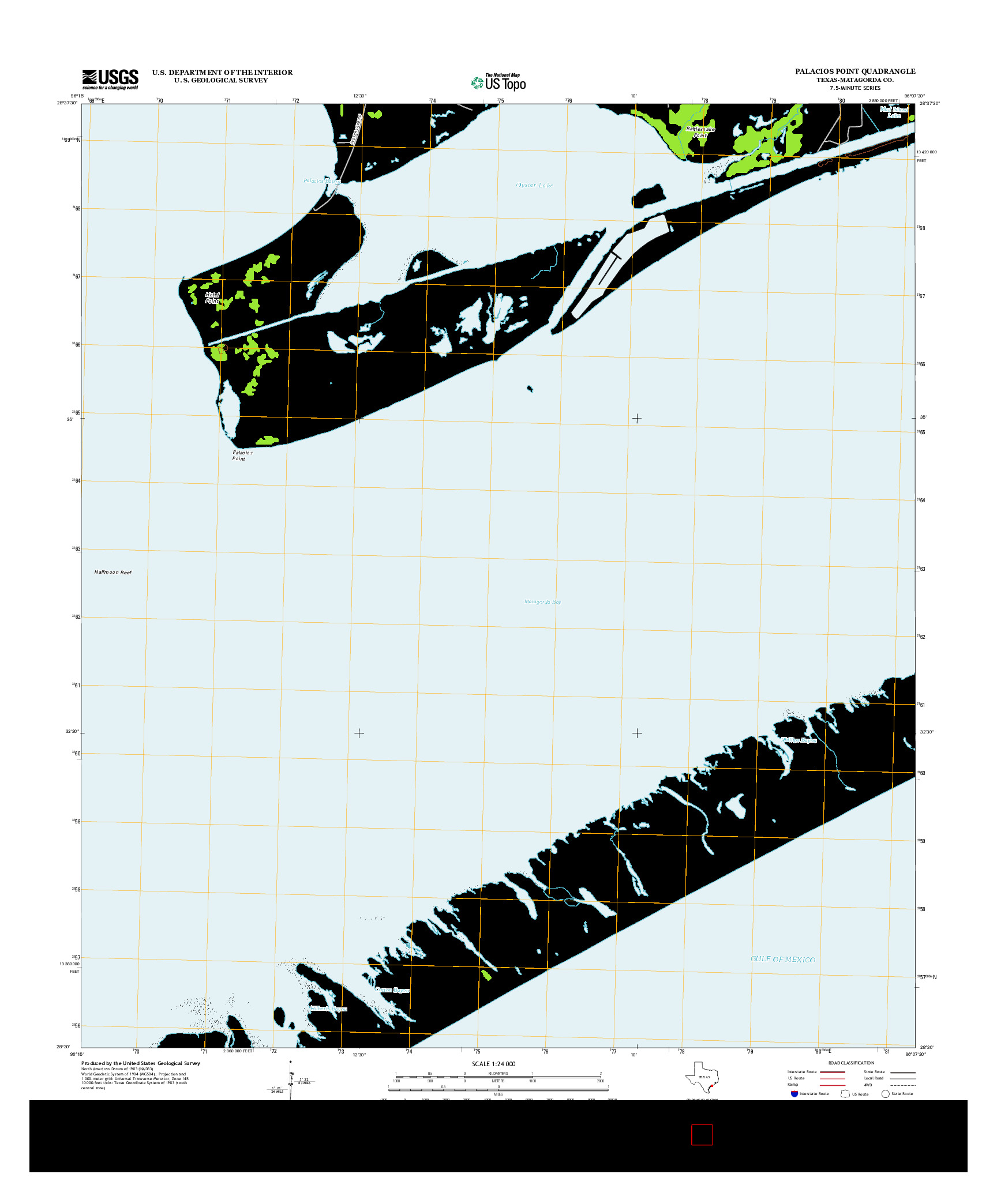 USGS US TOPO 7.5-MINUTE MAP FOR PALACIOS POINT, TX 2013