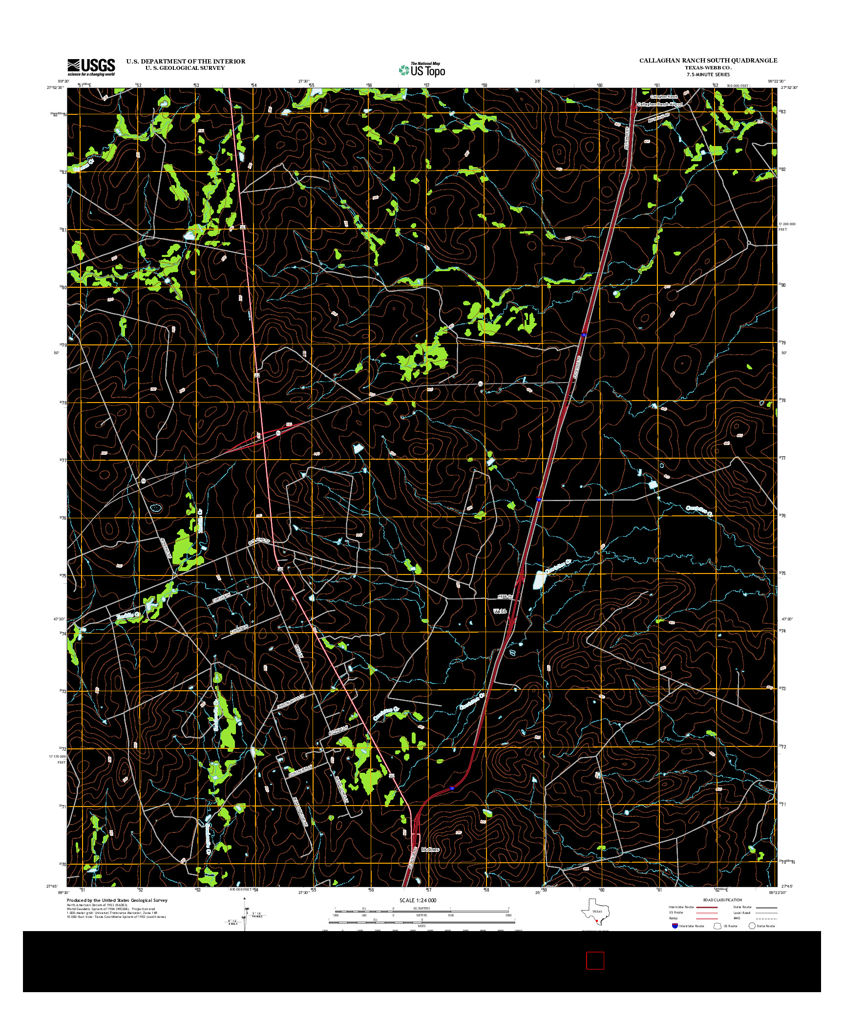 USGS US TOPO 7.5-MINUTE MAP FOR CALLAGHAN RANCH SOUTH, TX 2013