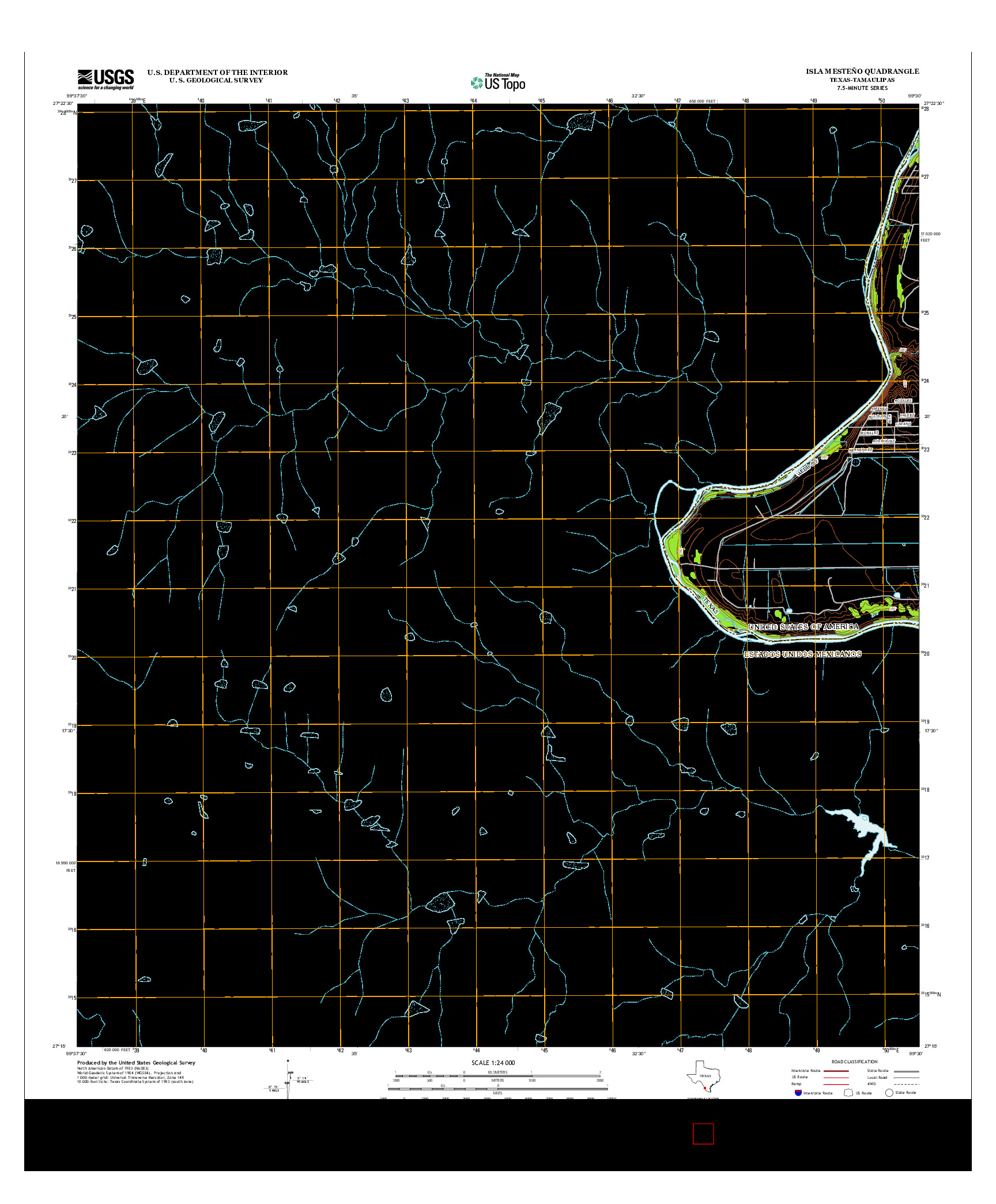 USGS US TOPO 7.5-MINUTE MAP FOR ISLA MESTEñO, TX-TAM 2013