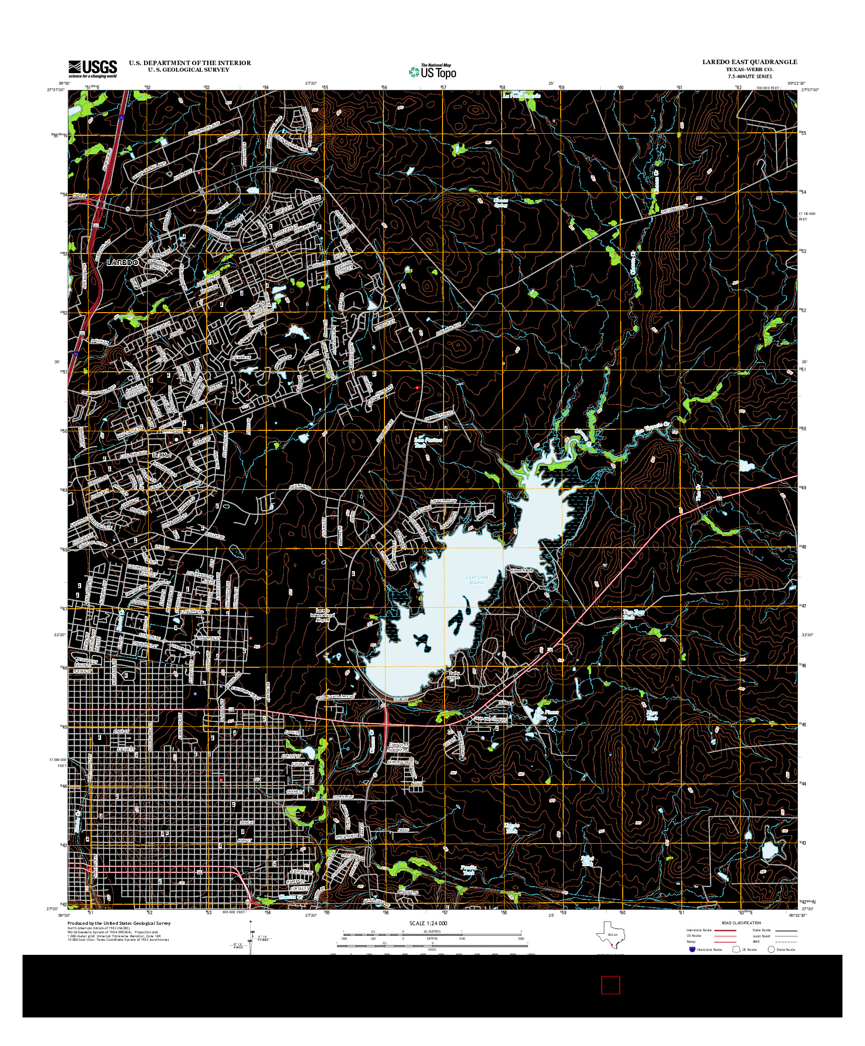 USGS US TOPO 7.5-MINUTE MAP FOR LAREDO EAST, TX 2013