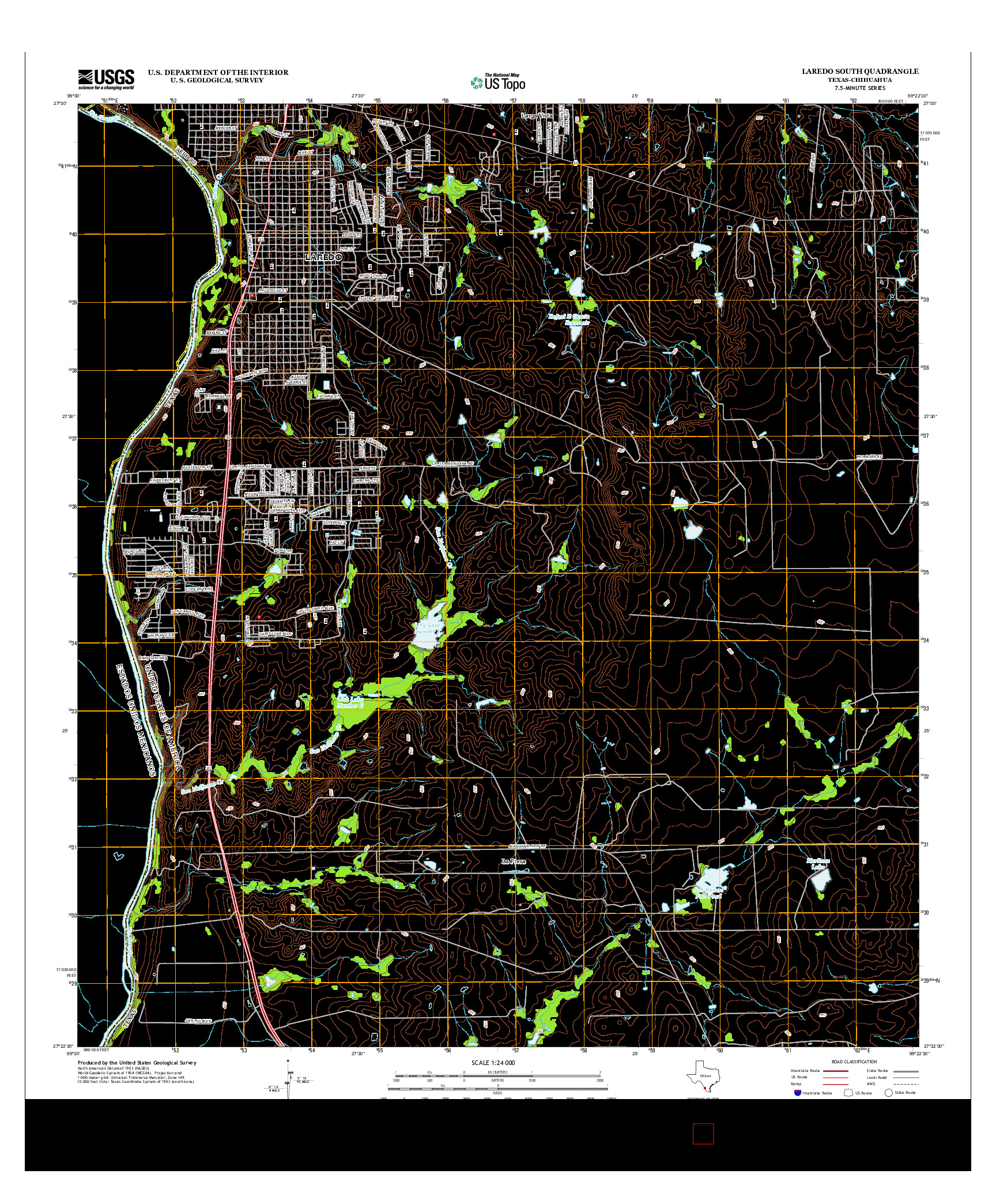 USGS US TOPO 7.5-MINUTE MAP FOR LAREDO SOUTH, TX-CHH 2013