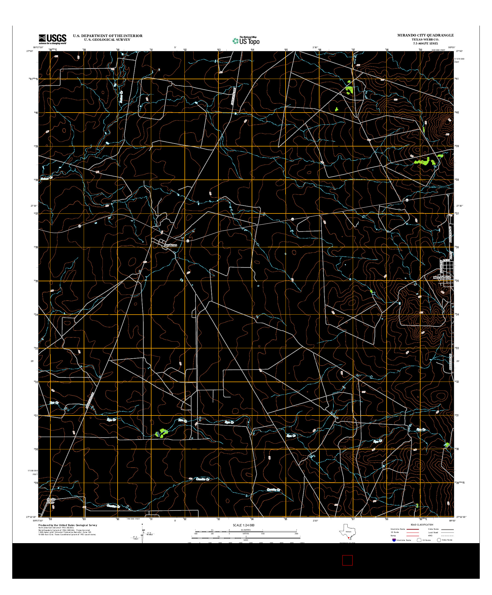 USGS US TOPO 7.5-MINUTE MAP FOR MIRANDO CITY, TX 2013