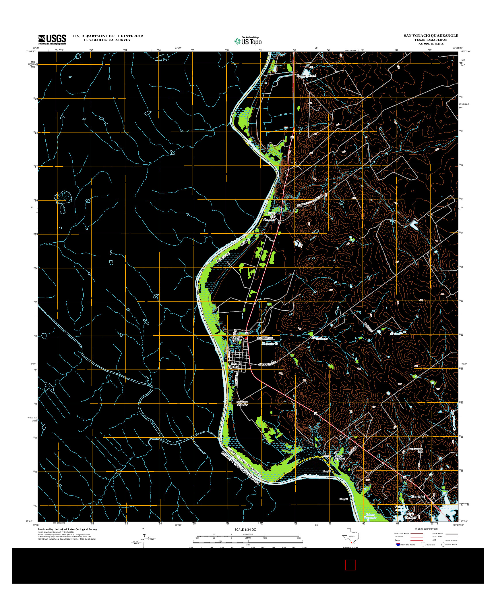 USGS US TOPO 7.5-MINUTE MAP FOR SAN YGNACIO, TX-TAM 2013